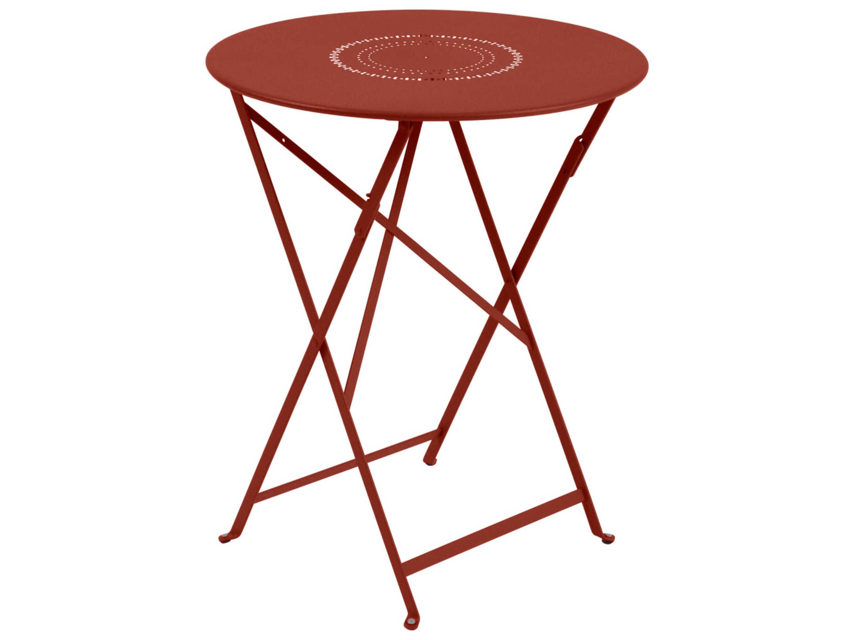 Fermob Floreal Steel Round Umbrella Hole Dining Table
