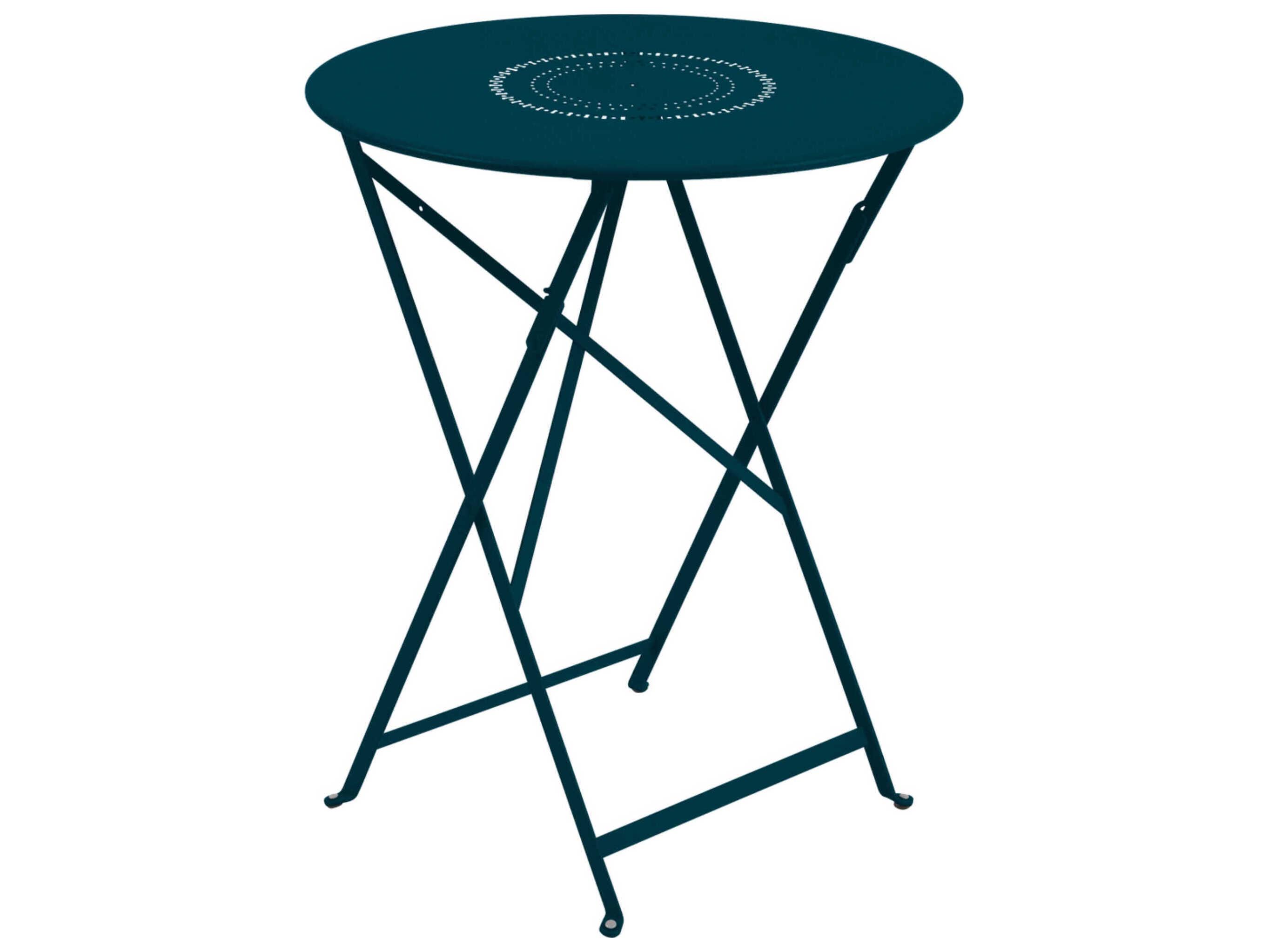 Fermob Floreal Steel Round Umbrella Hole Dining Table
