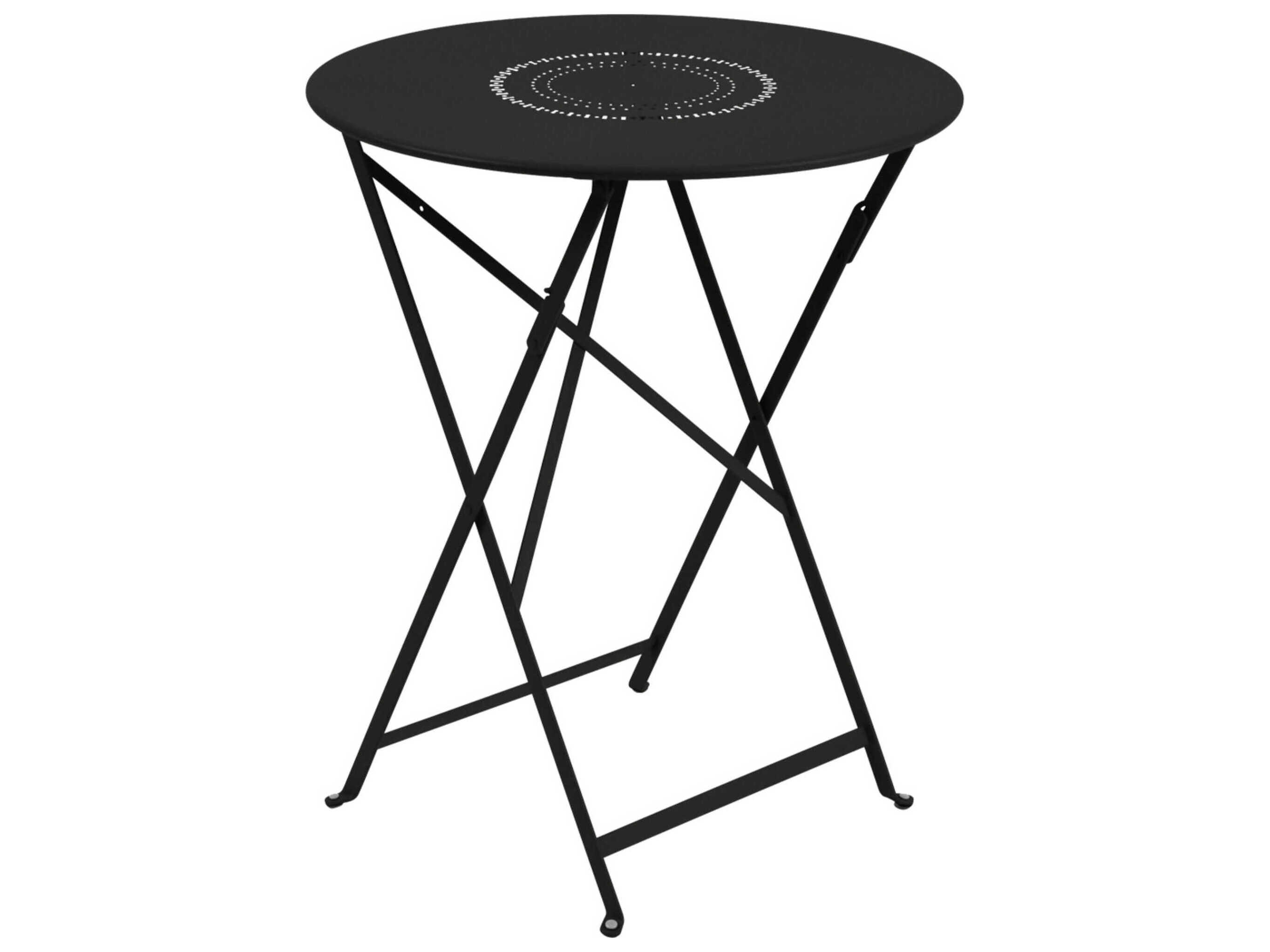 Fermob Floreal Steel Round Umbrella Hole Dining Table