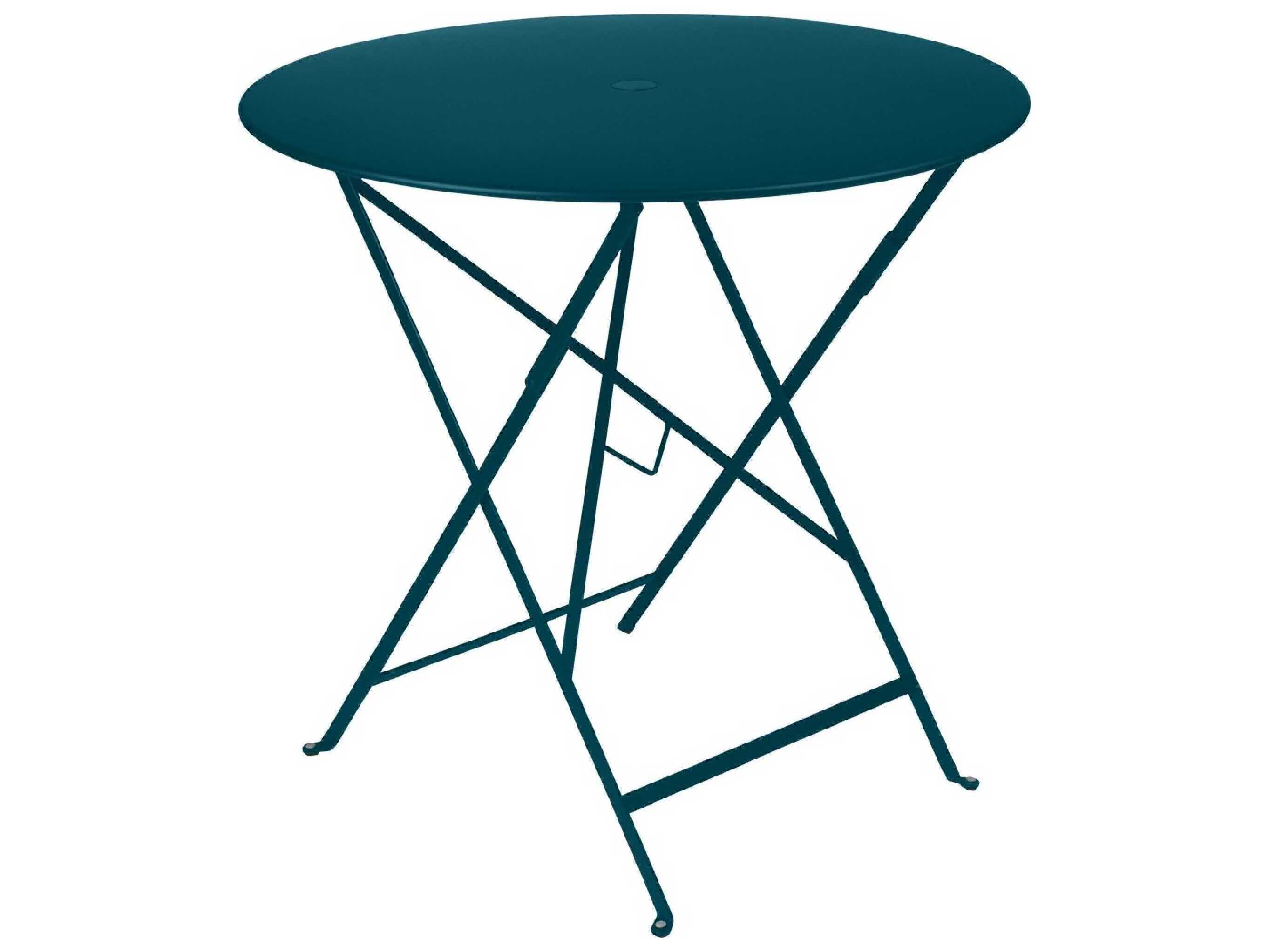 Fermob Bistro Steel Round Umbrella Hole Dining Table