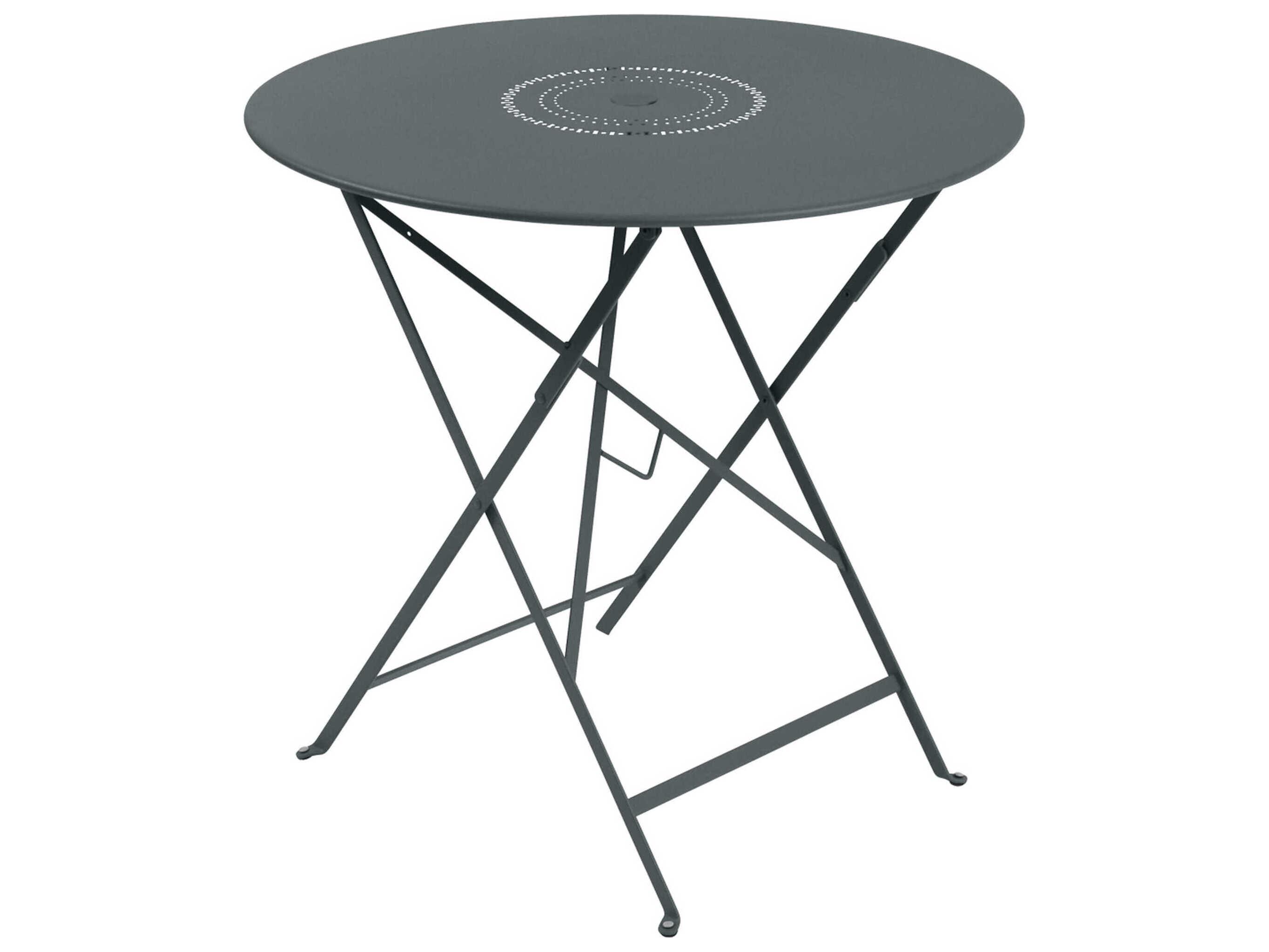 Fermob Floreal Steel Round Umbrella Hole Dining Table