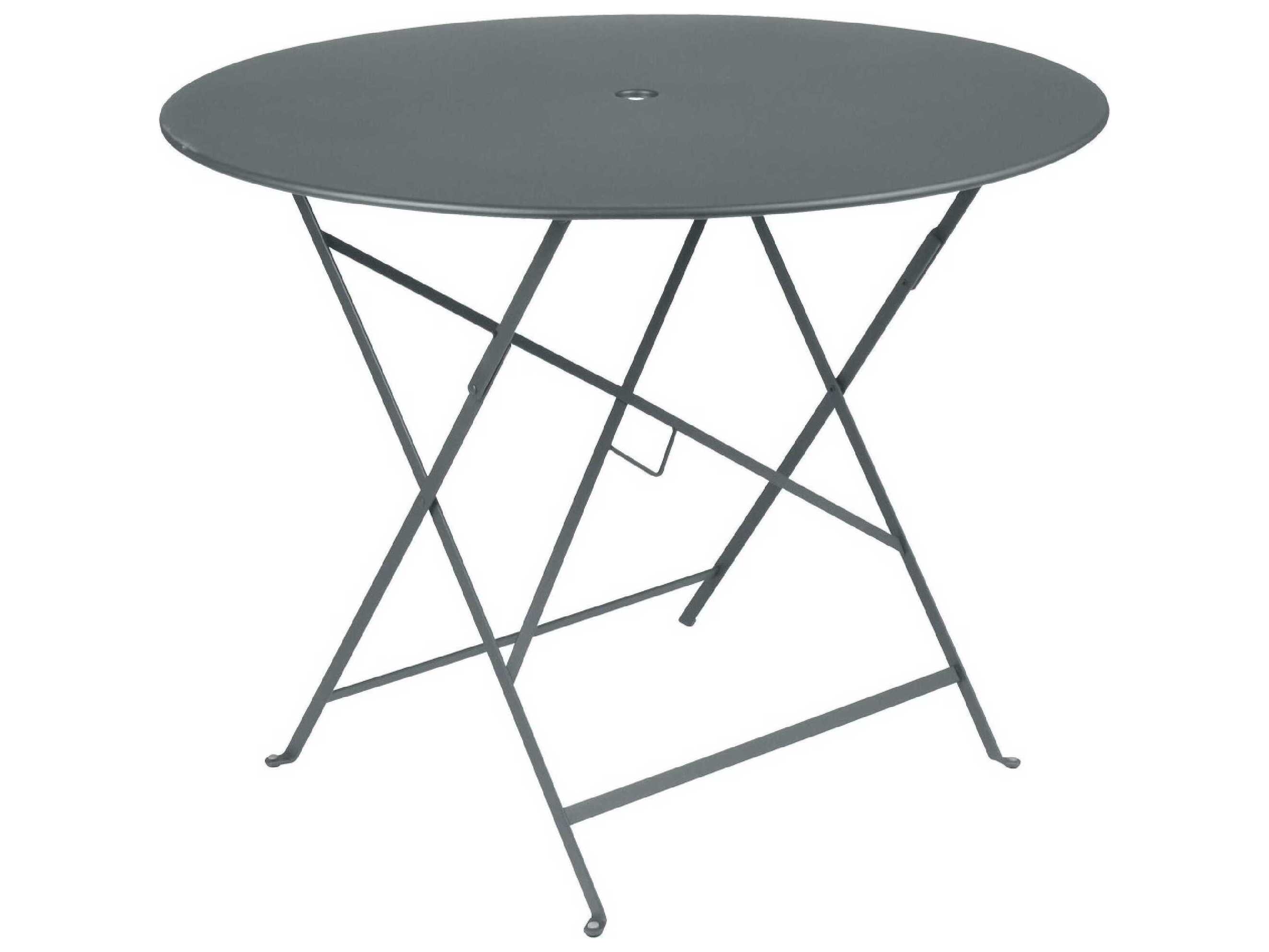 Fermob Bistro Steel Round Umbrella Hole Dining Table