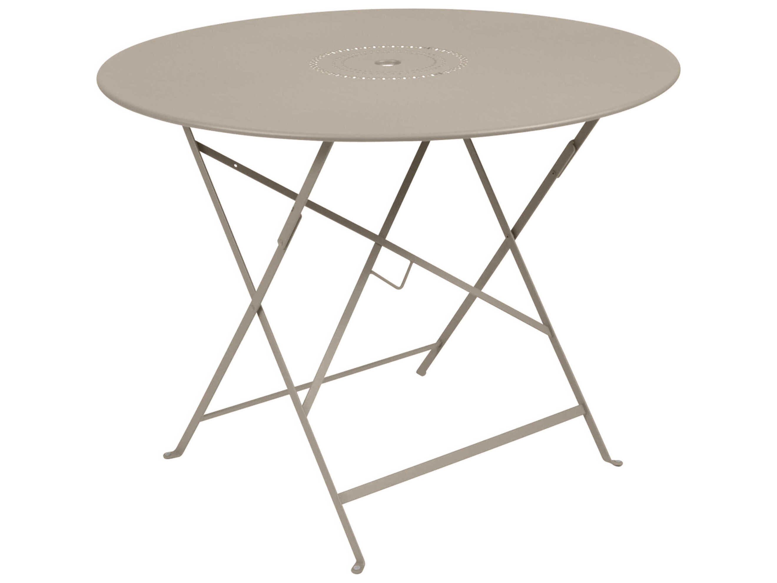 Fermob Floreal Steel Round Umbrella Hole Dining Table