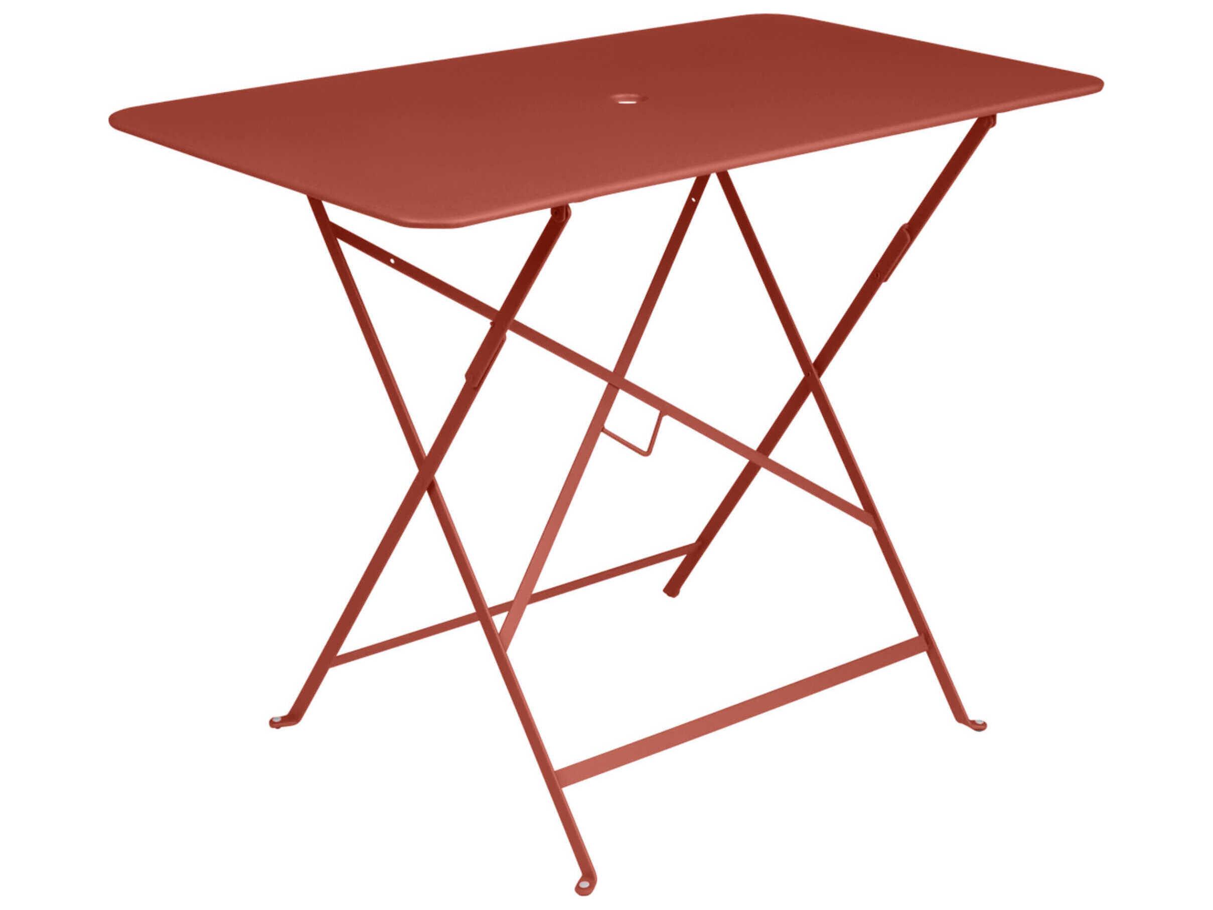 Fermob Bistro Steel Rectangular Umbrella Hole Dining Table