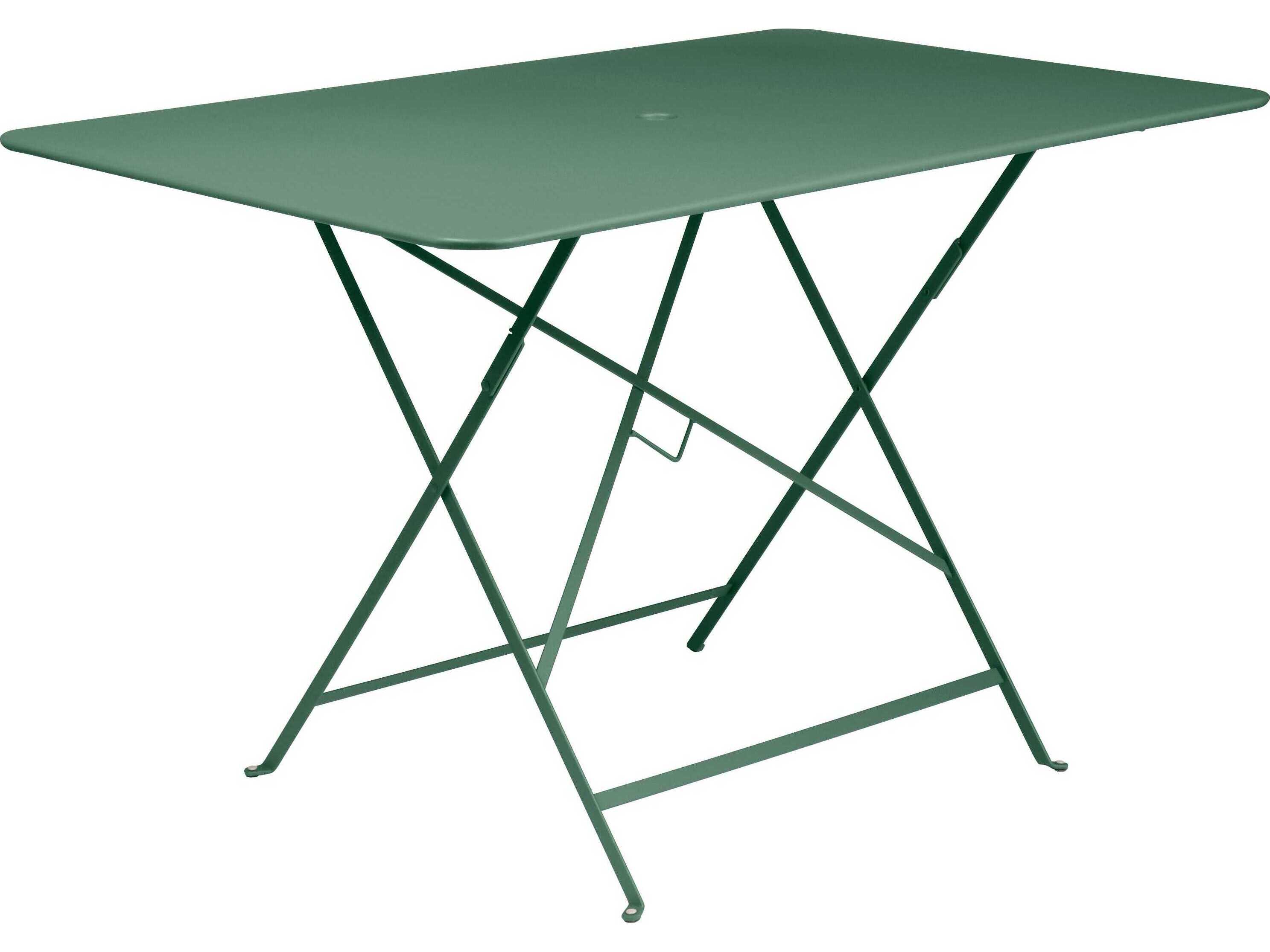 Fermob Bistro Steel Rectangular Umbrella Hole Dining Table