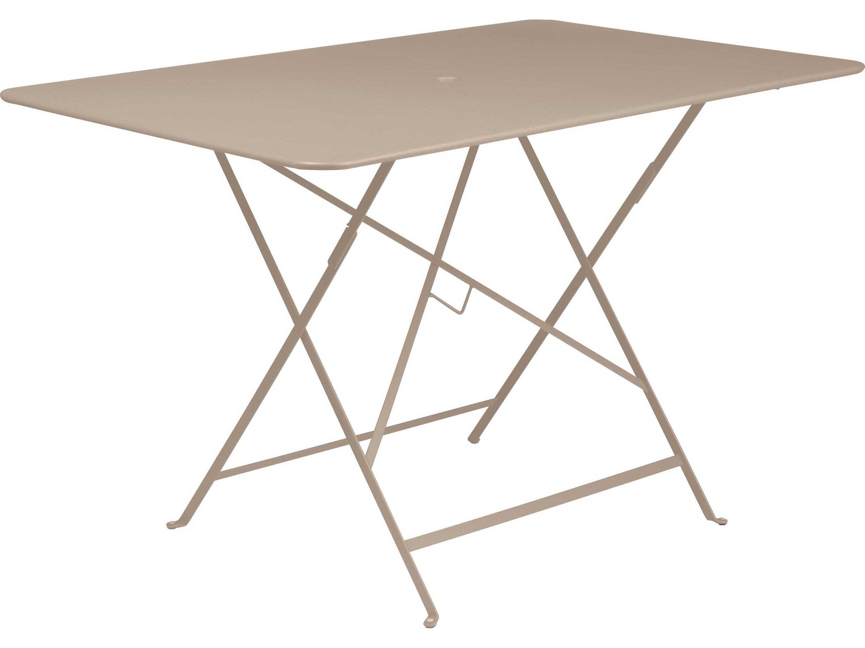 Fermob Bistro Steel Rectangular Umbrella Hole Dining Table