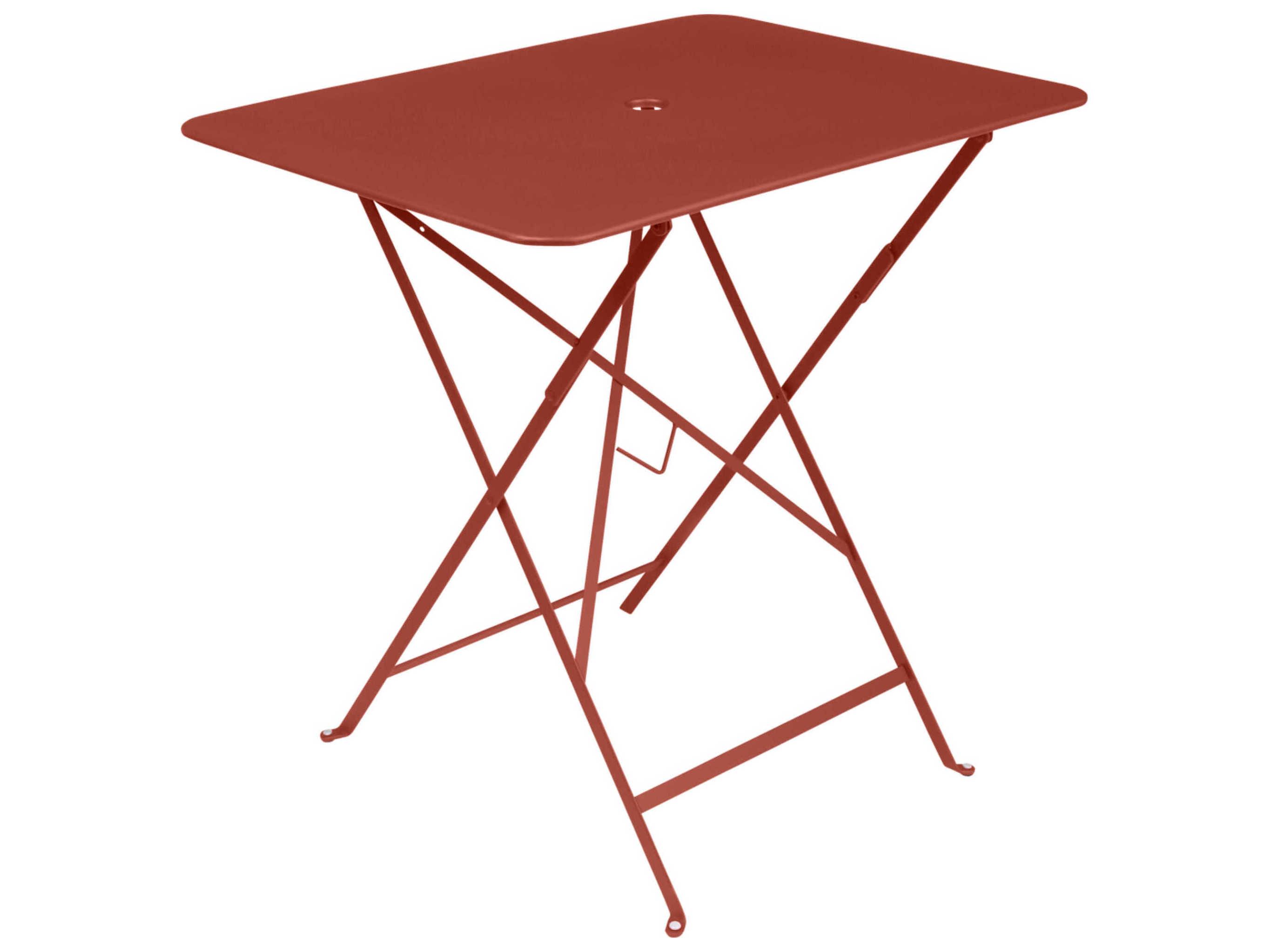 Fermob Bistro Steel Rectangular Umbrella Hole Dining Table