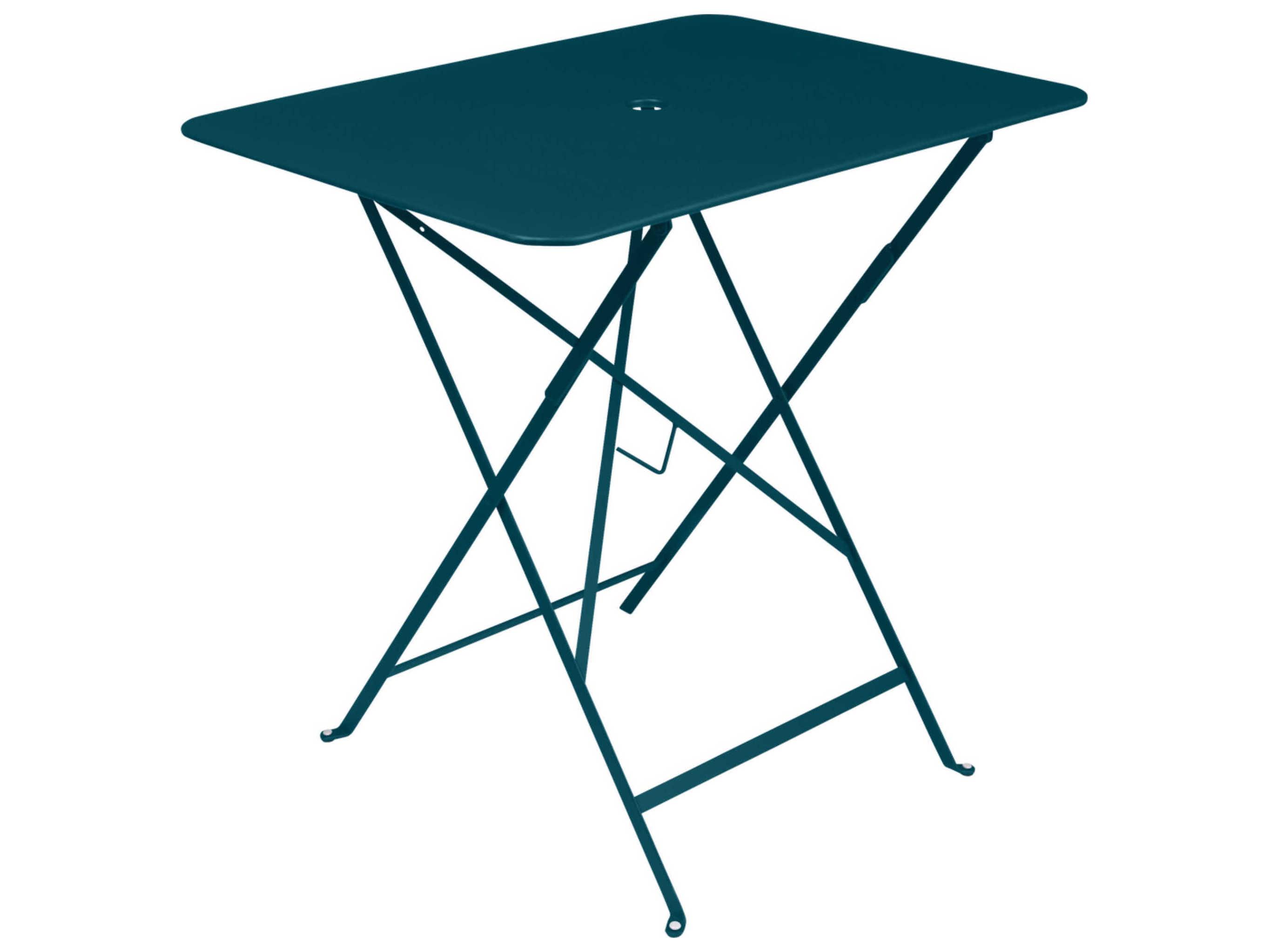 Fermob Bistro Steel Rectangular Umbrella Hole Dining Table