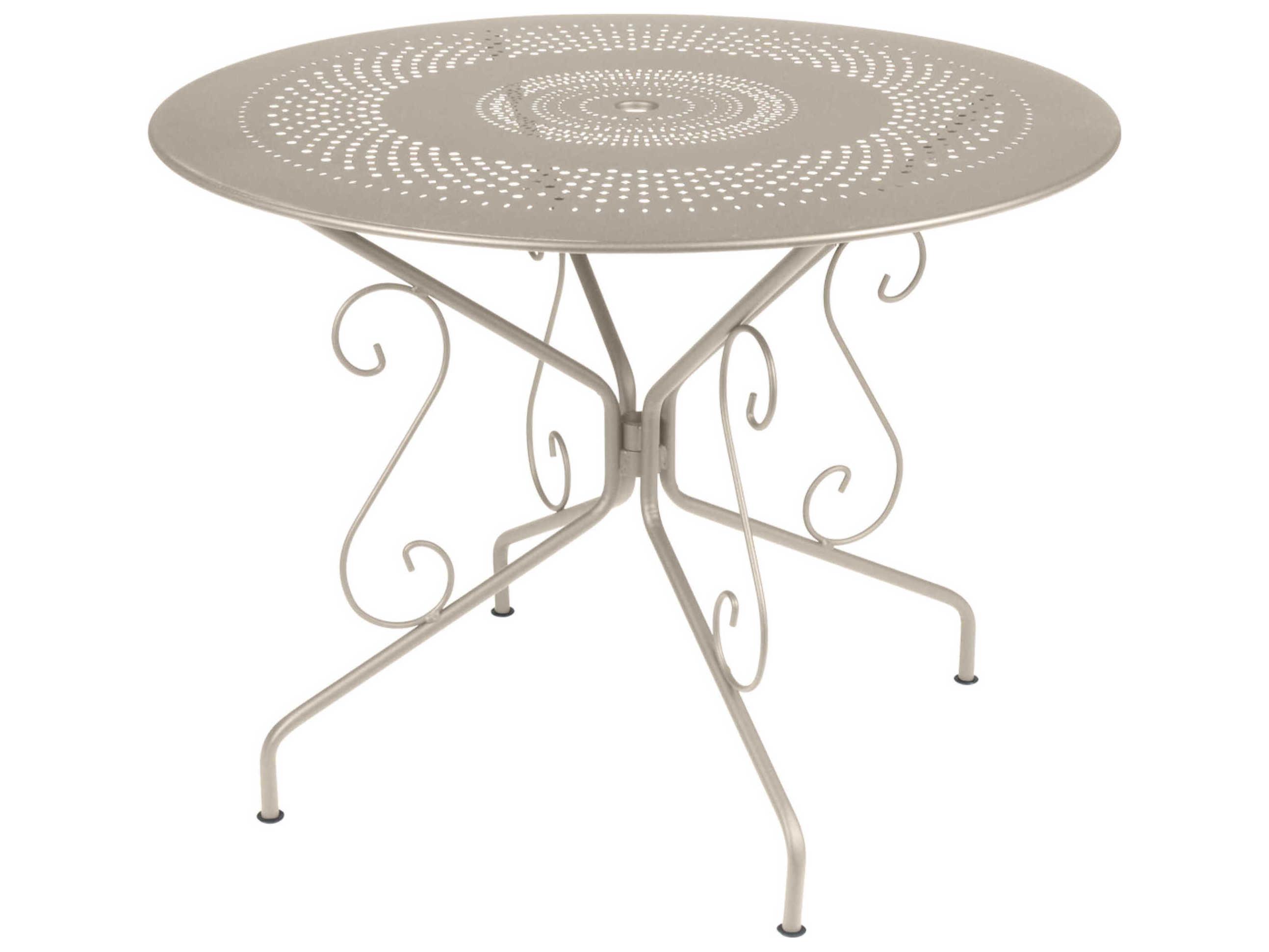 Fermob Montmartre Steel Round Umbrella Hole Dining Table