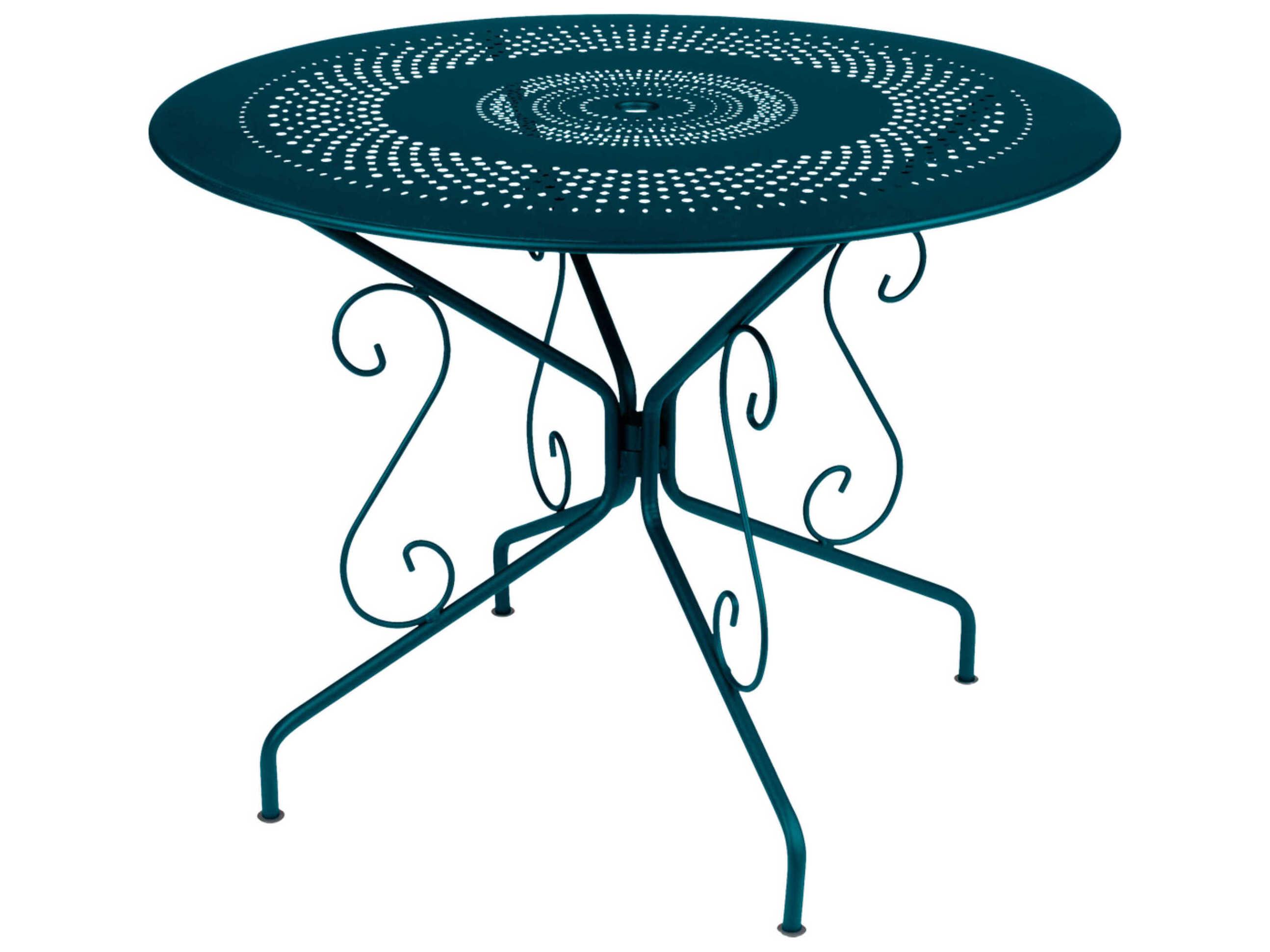 Fermob Montmartre Steel Round Umbrella Hole Dining Table