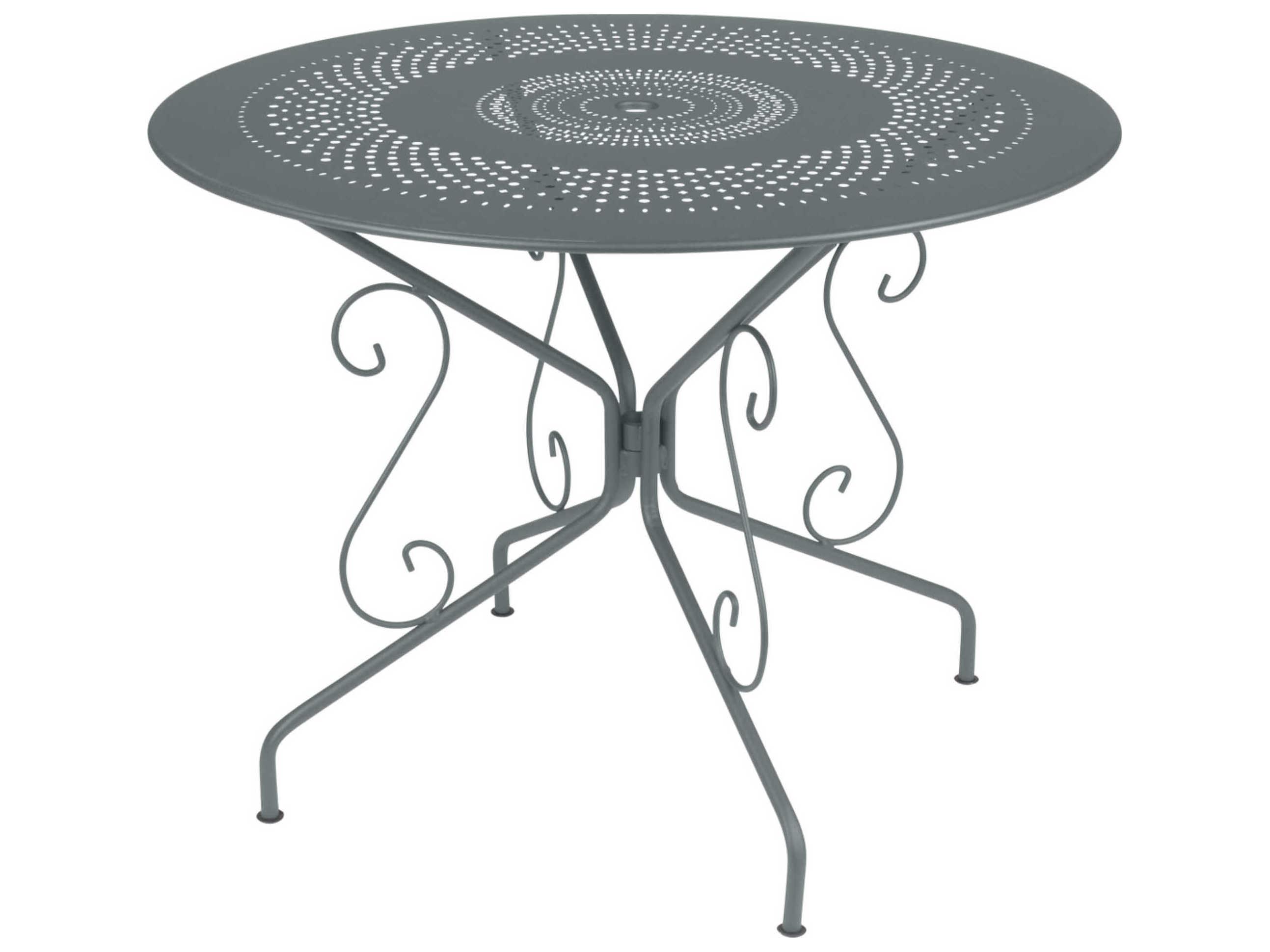 Fermob Montmartre Steel Round Umbrella Hole Dining Table