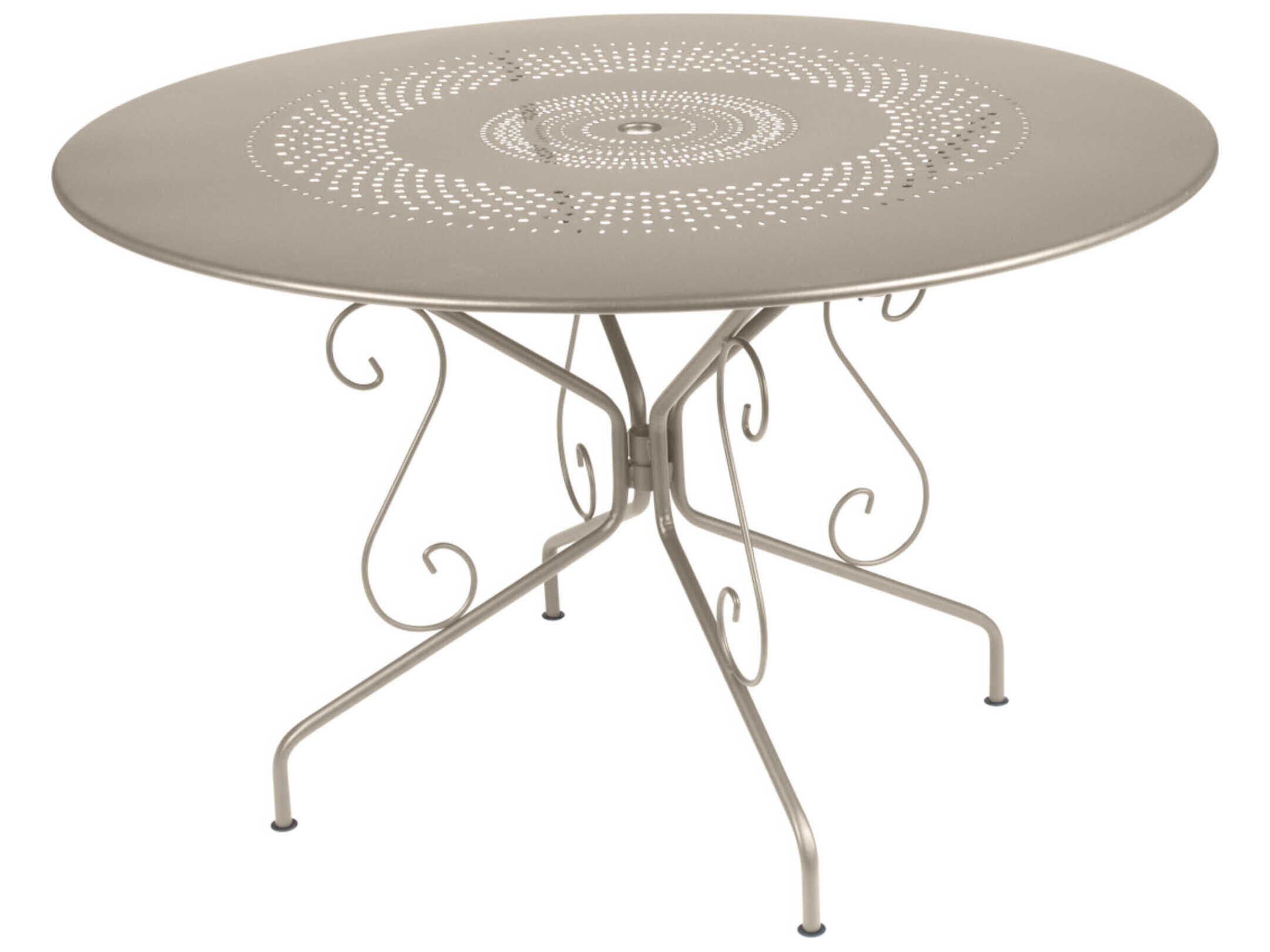 Fermob Montmartre Steel Round Umbrella Hole Dining Table