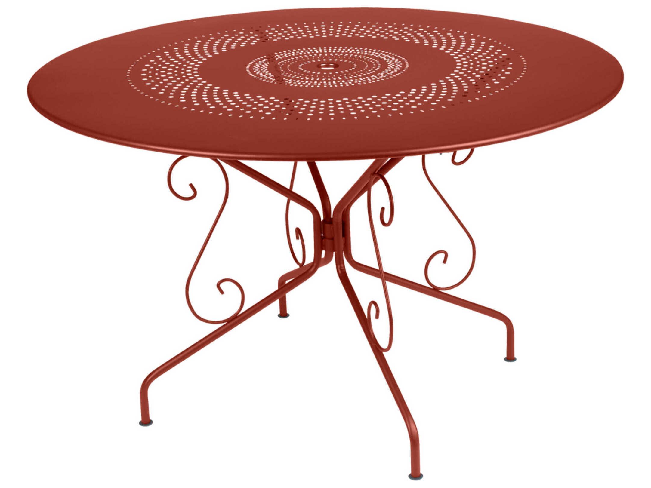 Fermob Montmartre Steel Round Umbrella Hole Dining Table
