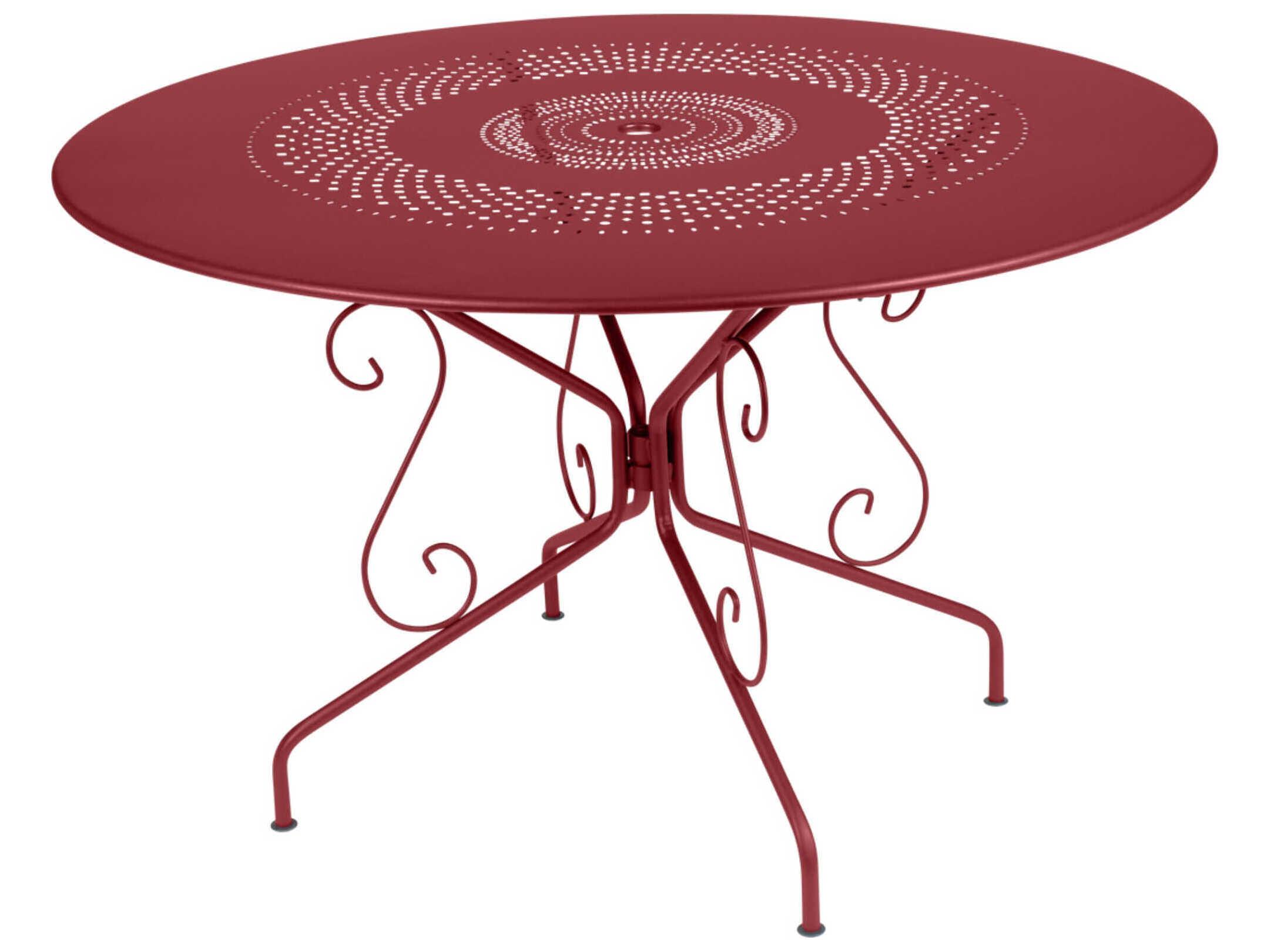 Fermob Montmartre Steel Round Umbrella Hole Dining Table