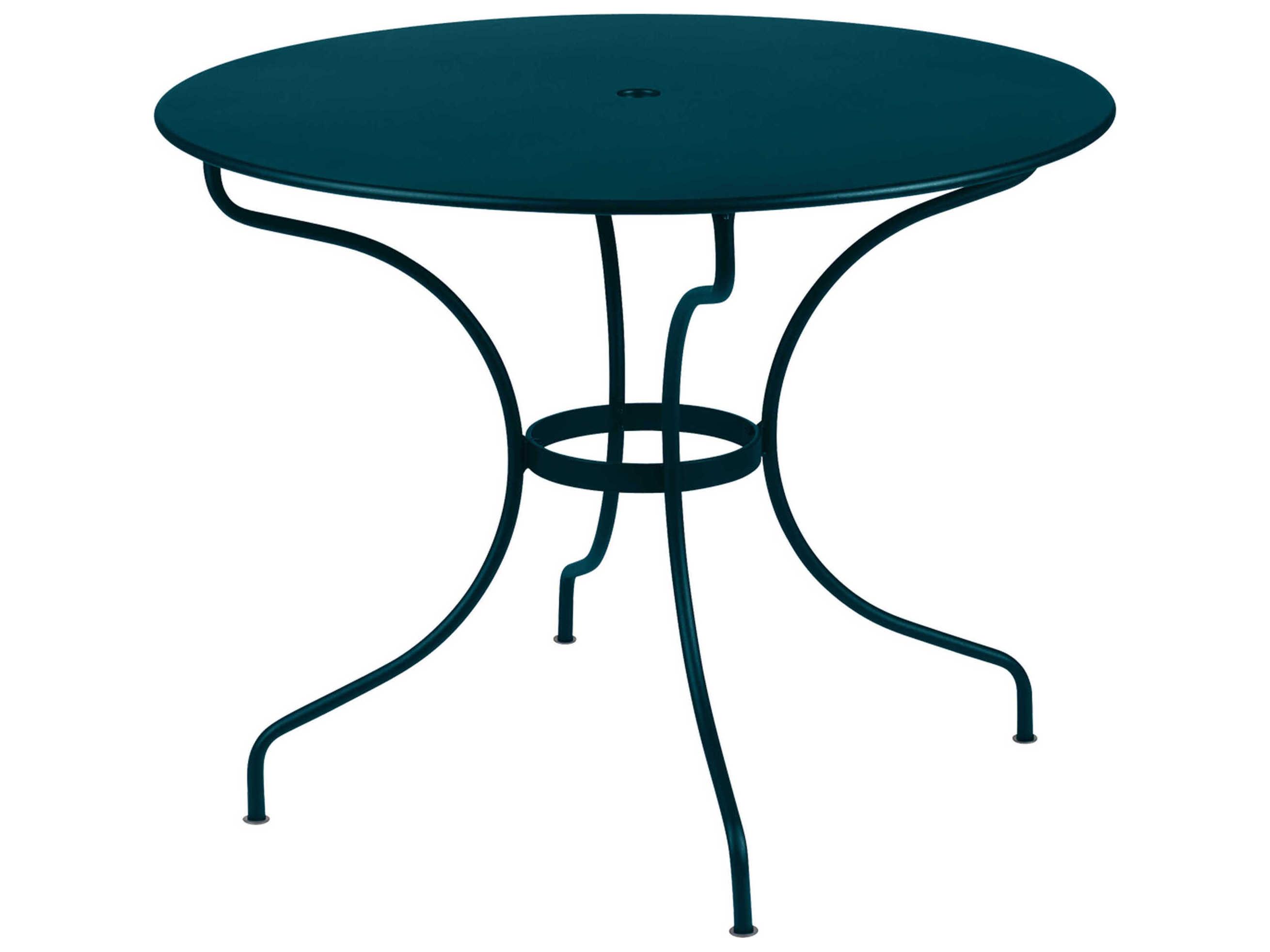 Fermob Opera+ Steel Round Umbrella Hole Dining Table
