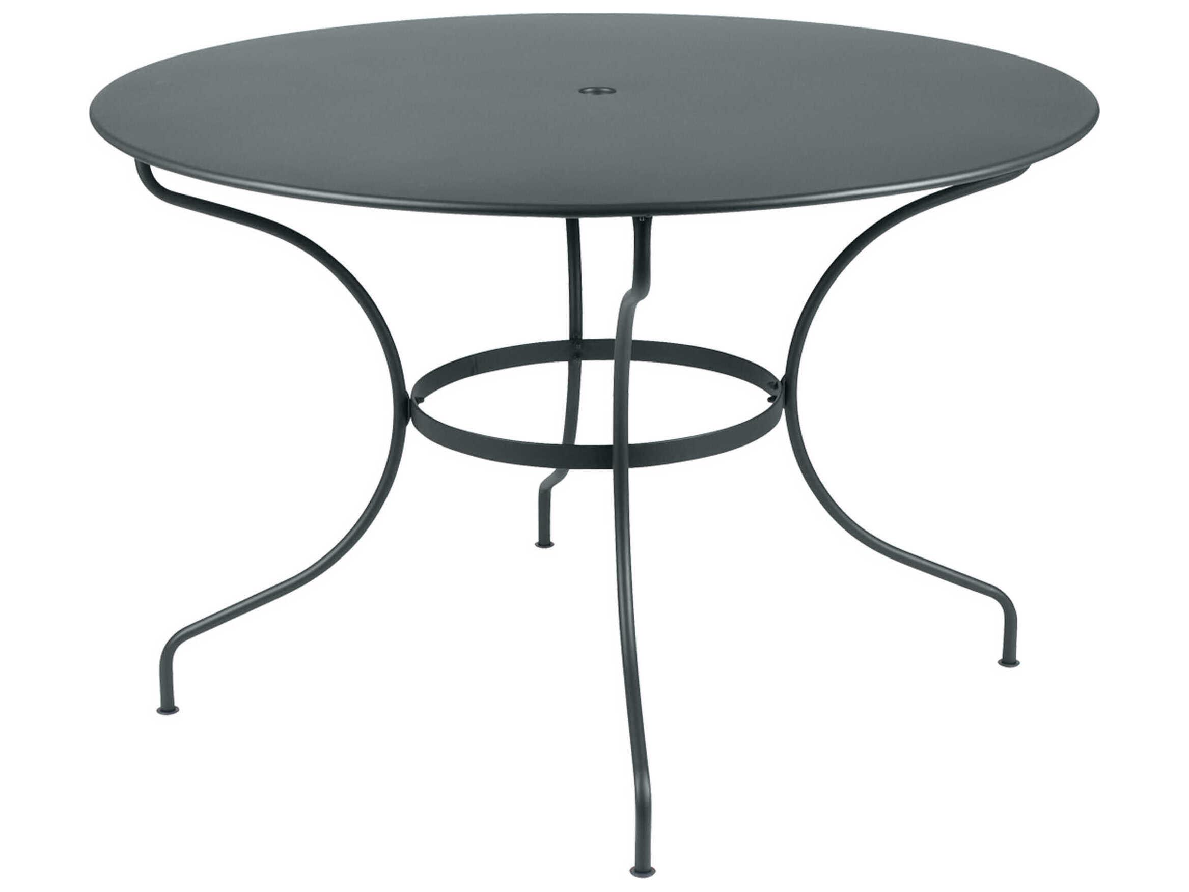 Fermob Opera+ Steel Round Umbrella Hole Dining Table