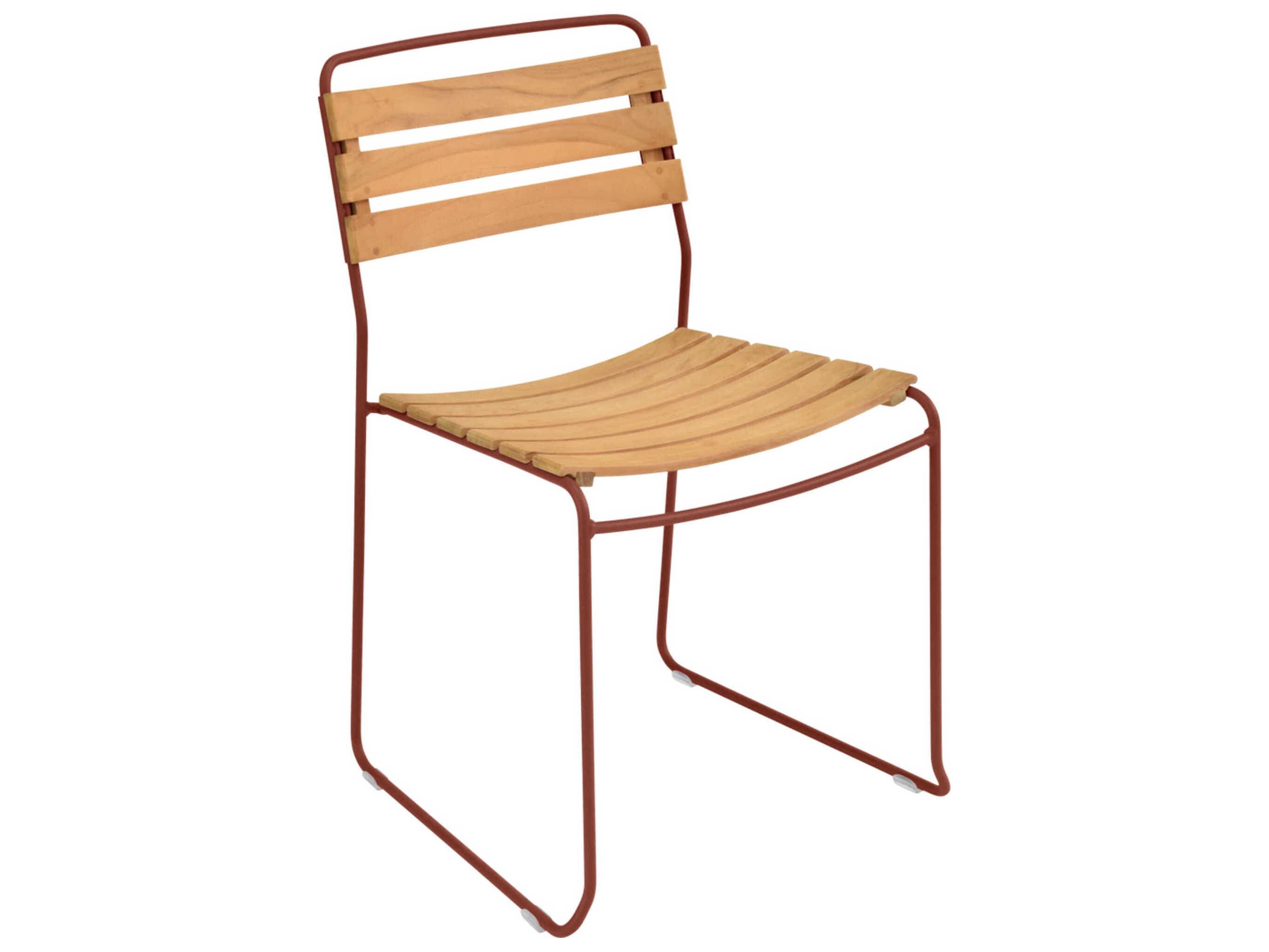 Fermob Surprising Steel Teak Dining Chair Set of 2