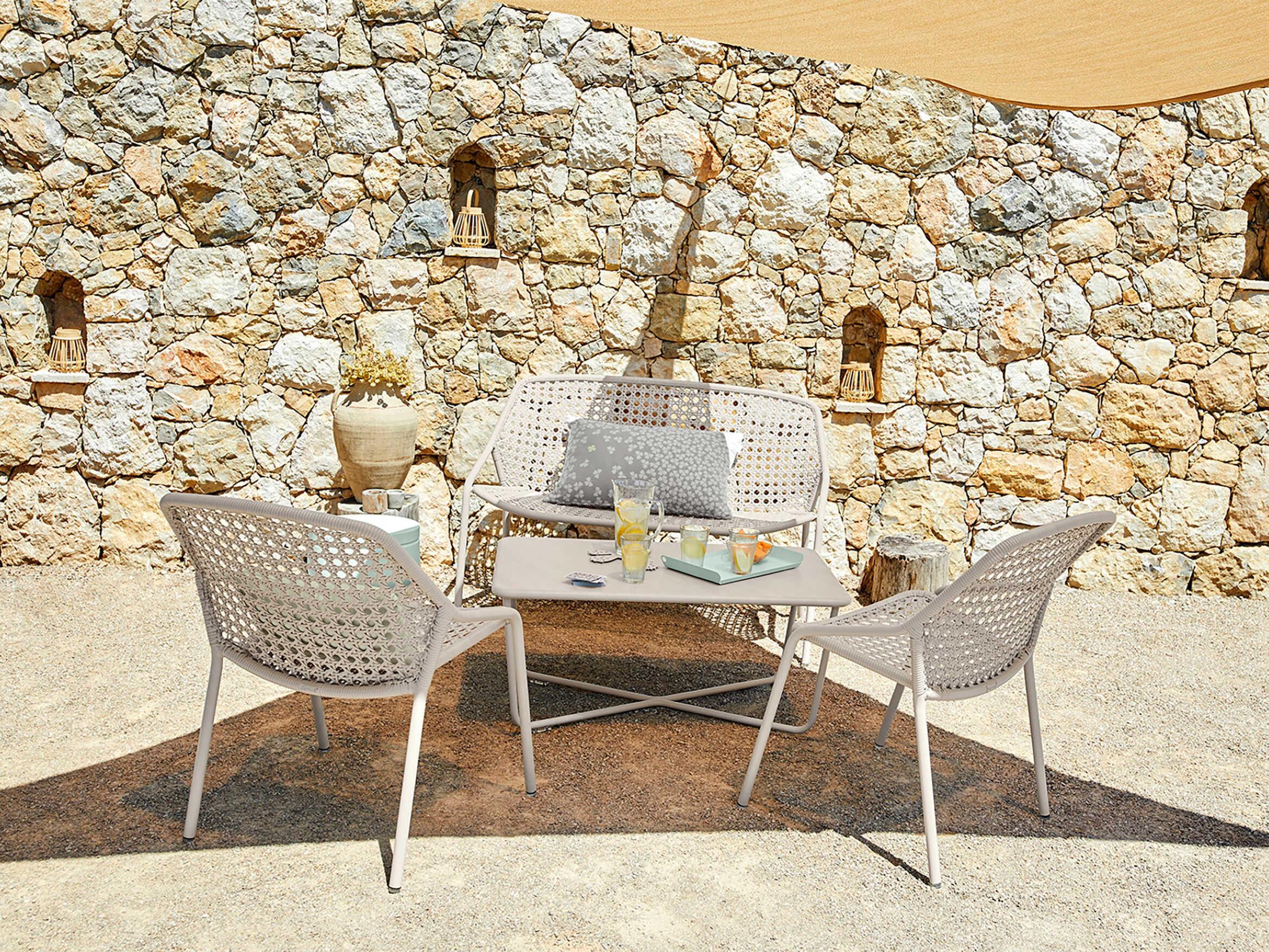 Fermob Croisette Aluminum Wicker Lounge Chair Set of 2