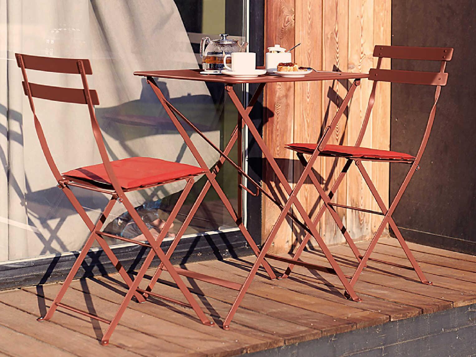 Fermob Bistro Red Ochre Patio Cushion Set of 2