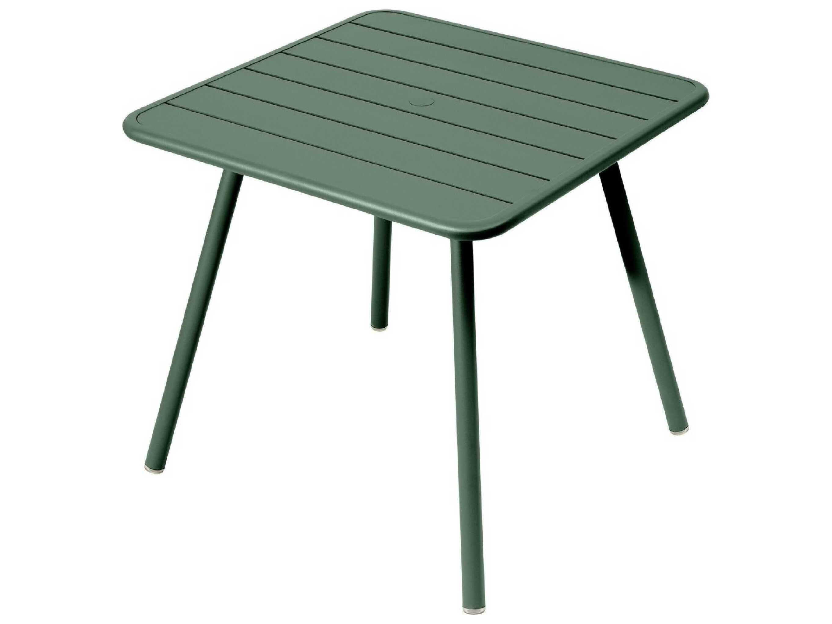 Fermob Luxembourg Aluminum Square Umbrella Hole Dining Table