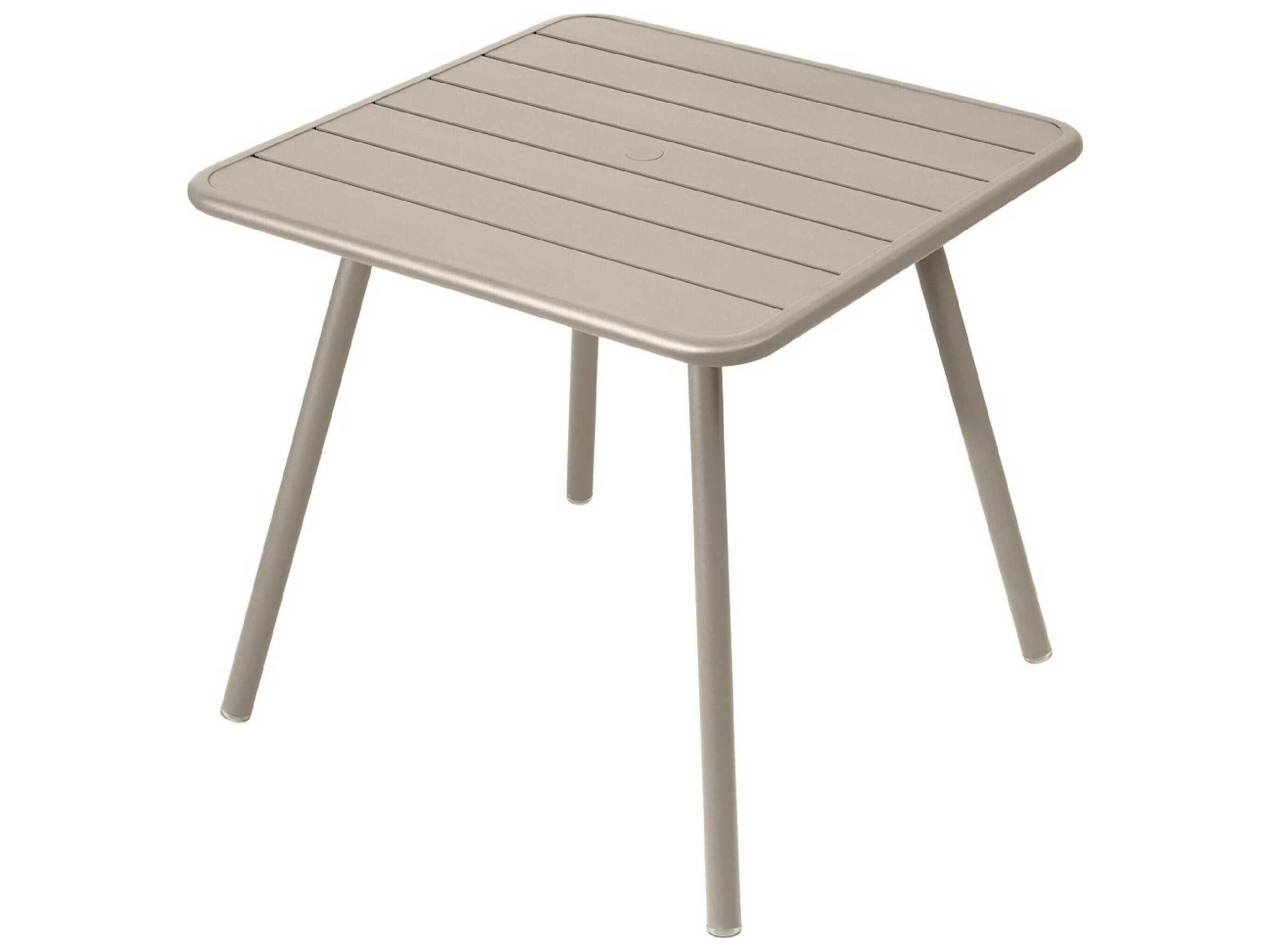 Fermob Luxembourg Aluminum Square Umbrella Hole Dining Table