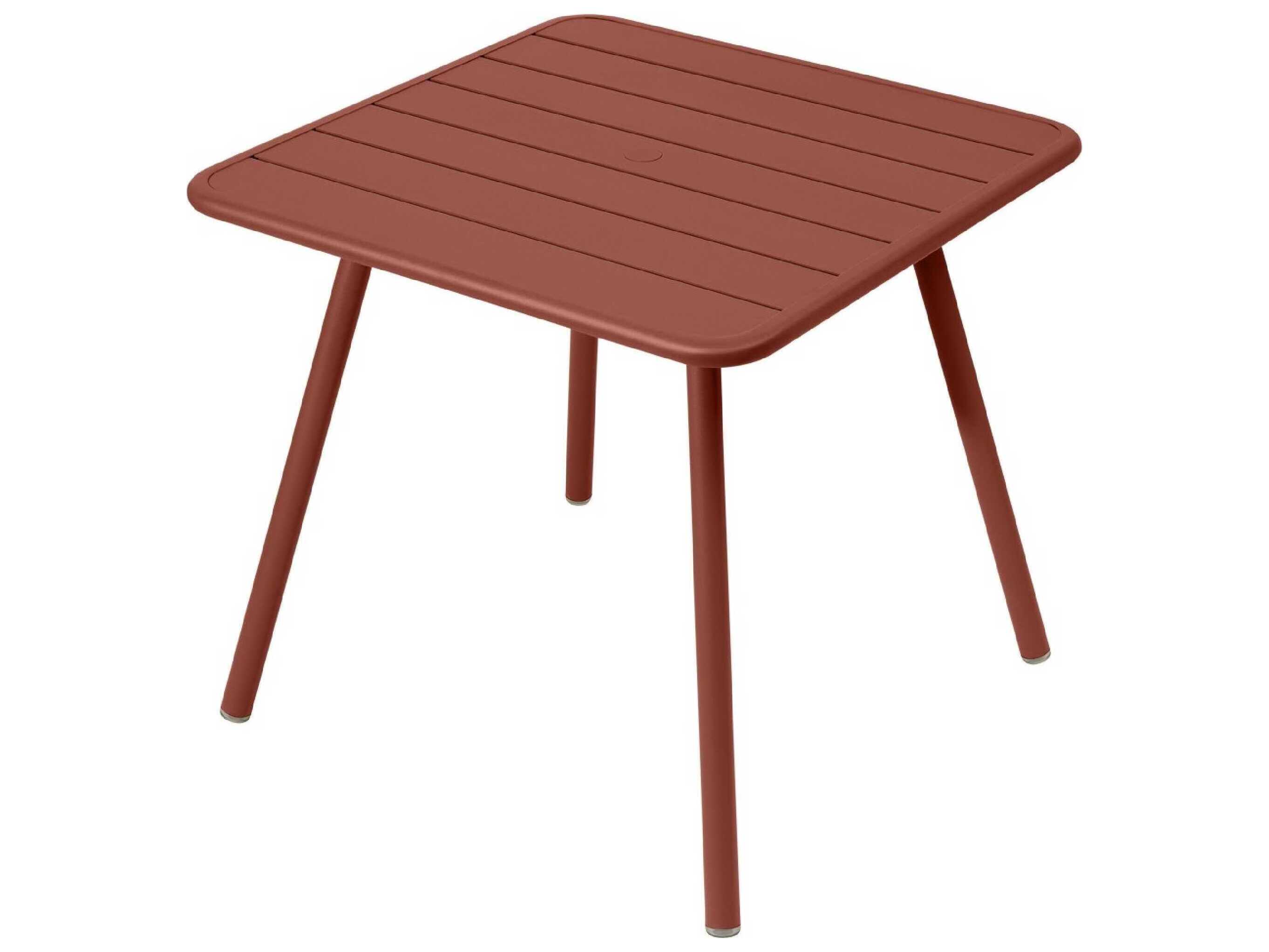 Fermob Luxembourg Aluminum Square Umbrella Hole Dining Table