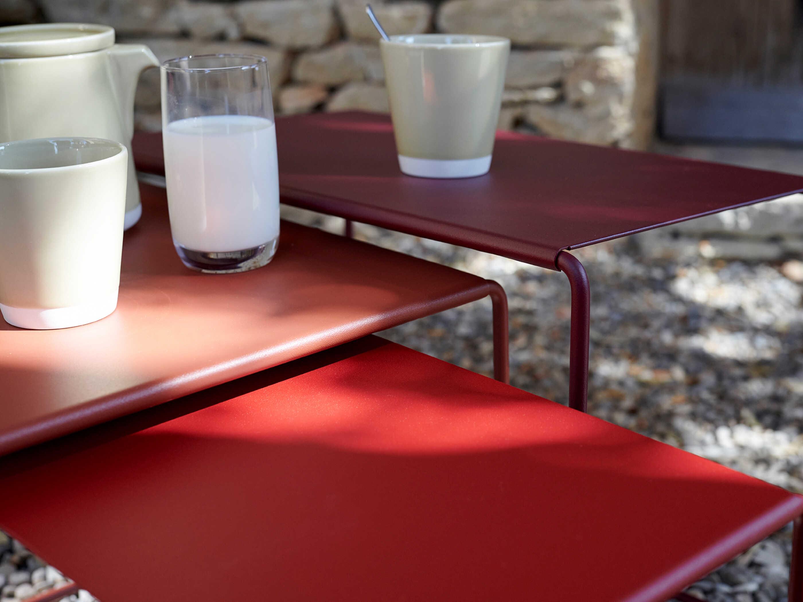 Fermob Oulala Floral Getaway Steel Rectangular Nesting Tables