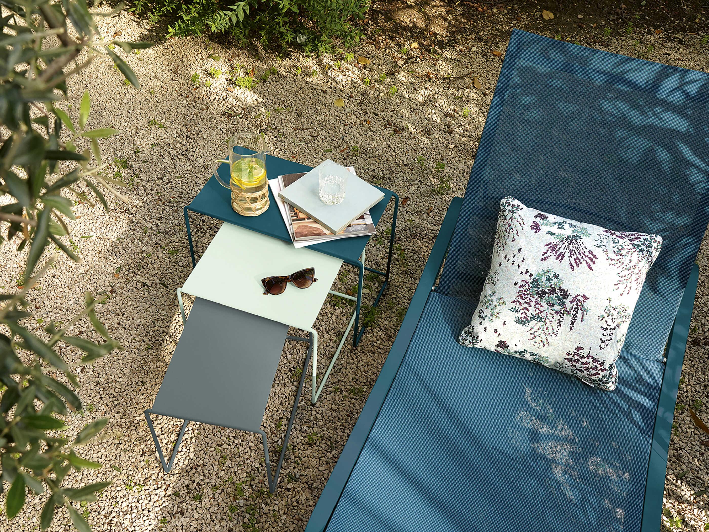 Fermob Oulala Retro Bouquet Steel Rectangular Nesting Tables