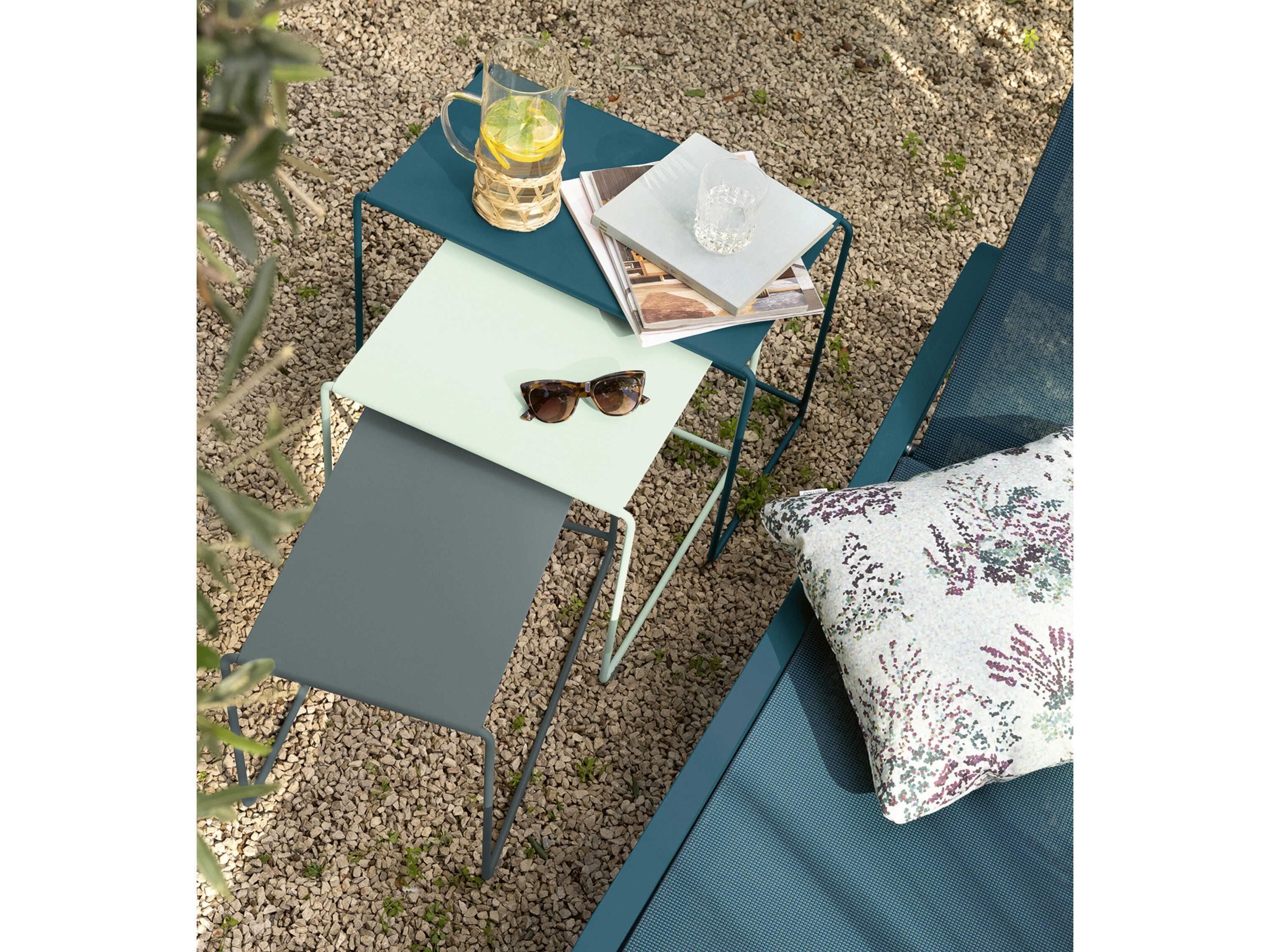 Fermob Oulala Retro Bouquet Steel Rectangular Nesting Tables