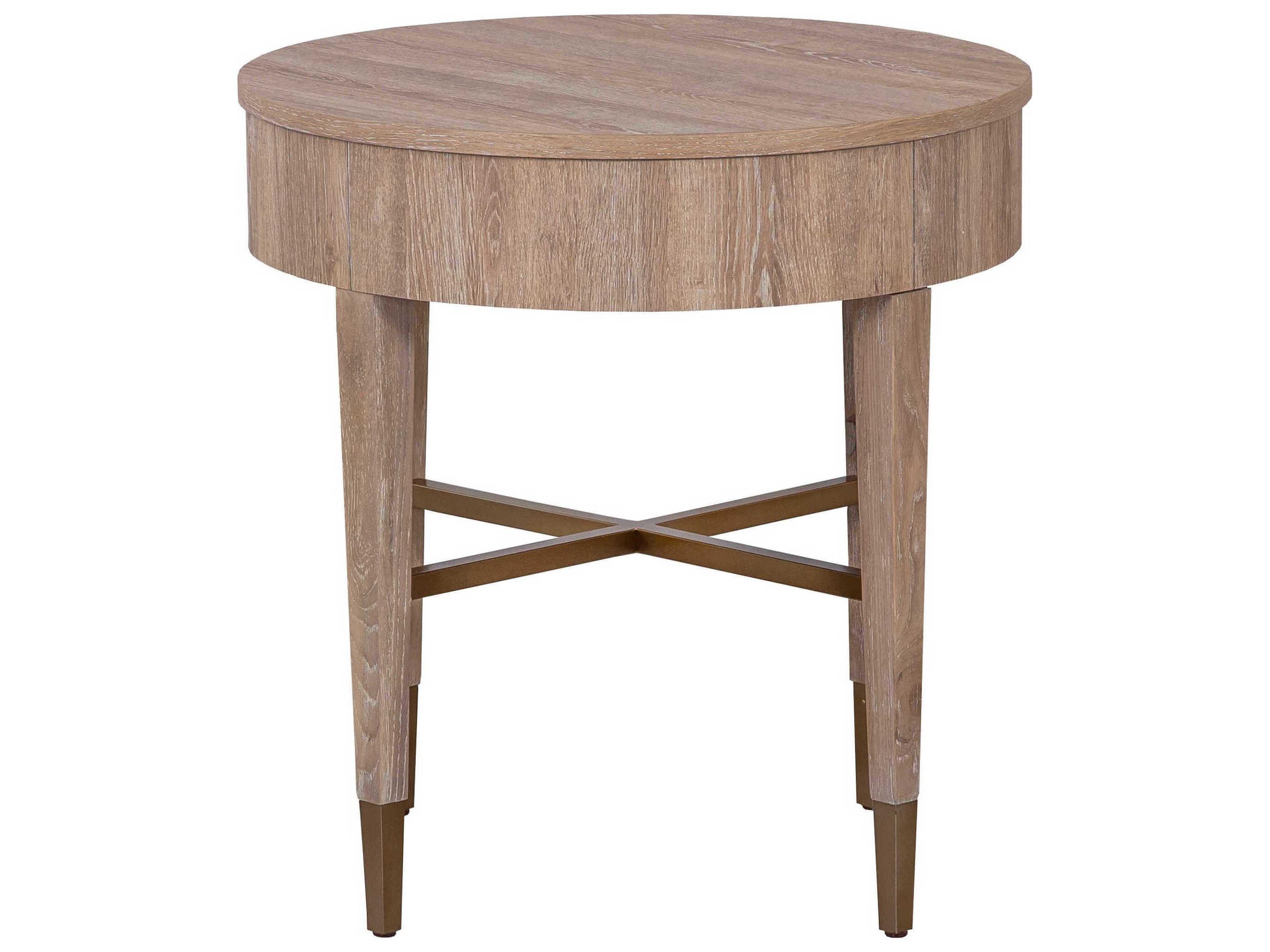 Fairfield Chair La Jolla Round Wood Scrubbed Oak End Table