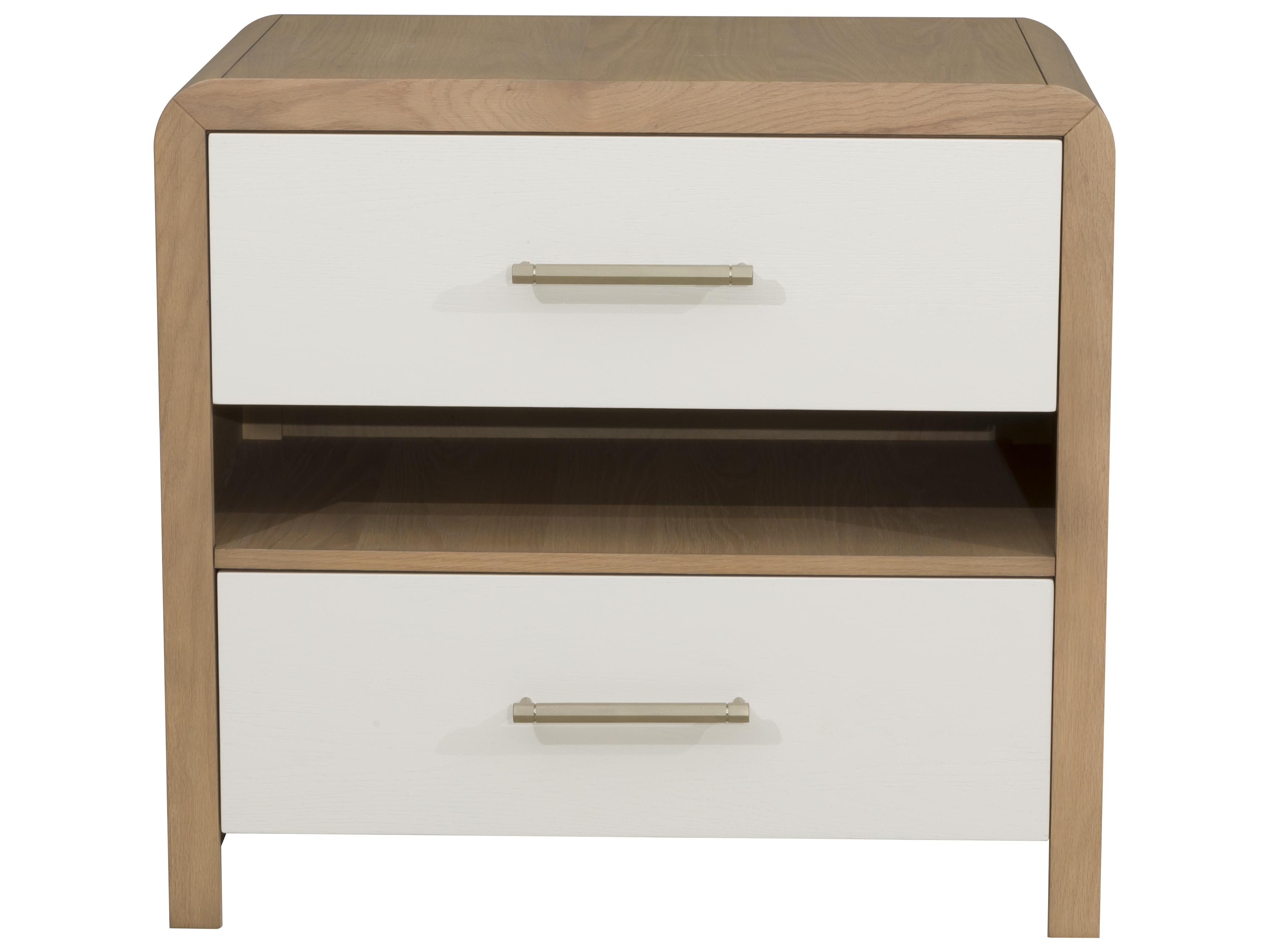 Fairfield Chair Libby Langdon For 2-Drawers Brown Oak Wood Nightstand