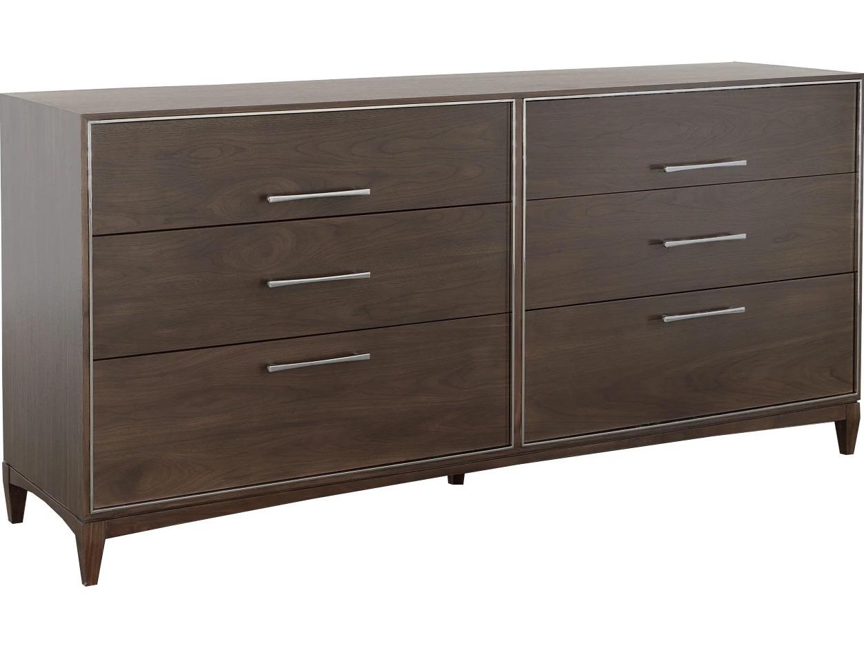 Fairfield Chair Libby Langdon For Fairfield 6-Drawers Brown Walnut Wood Double Dresser