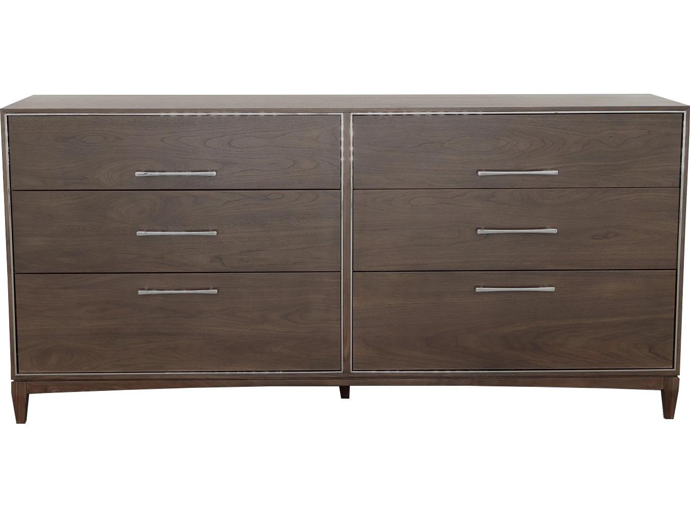 Fairfield Chair Libby Langdon For Fairfield 6-Drawers Brown Walnut Wood Double Dresser