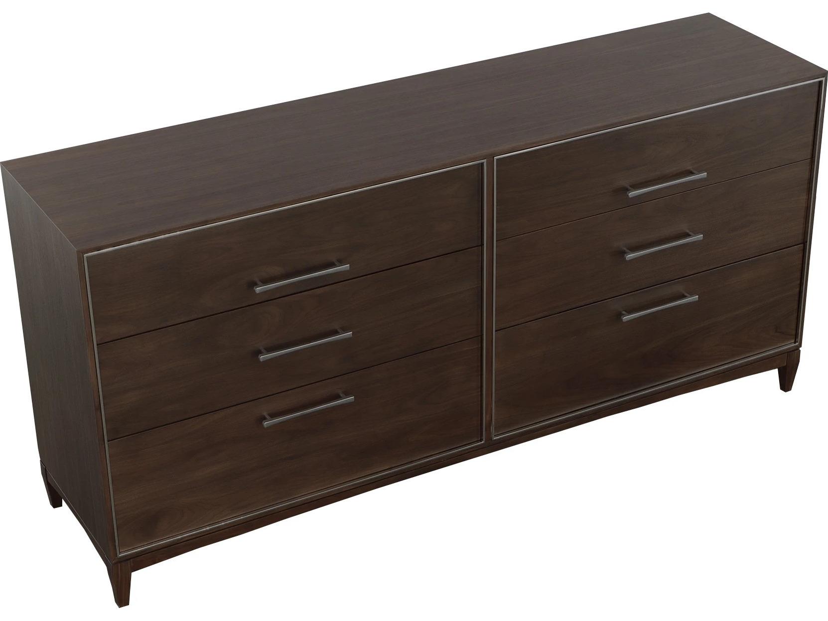Fairfield Chair Libby Langdon For Fairfield 6-Drawers Brown Walnut Wood Double Dresser