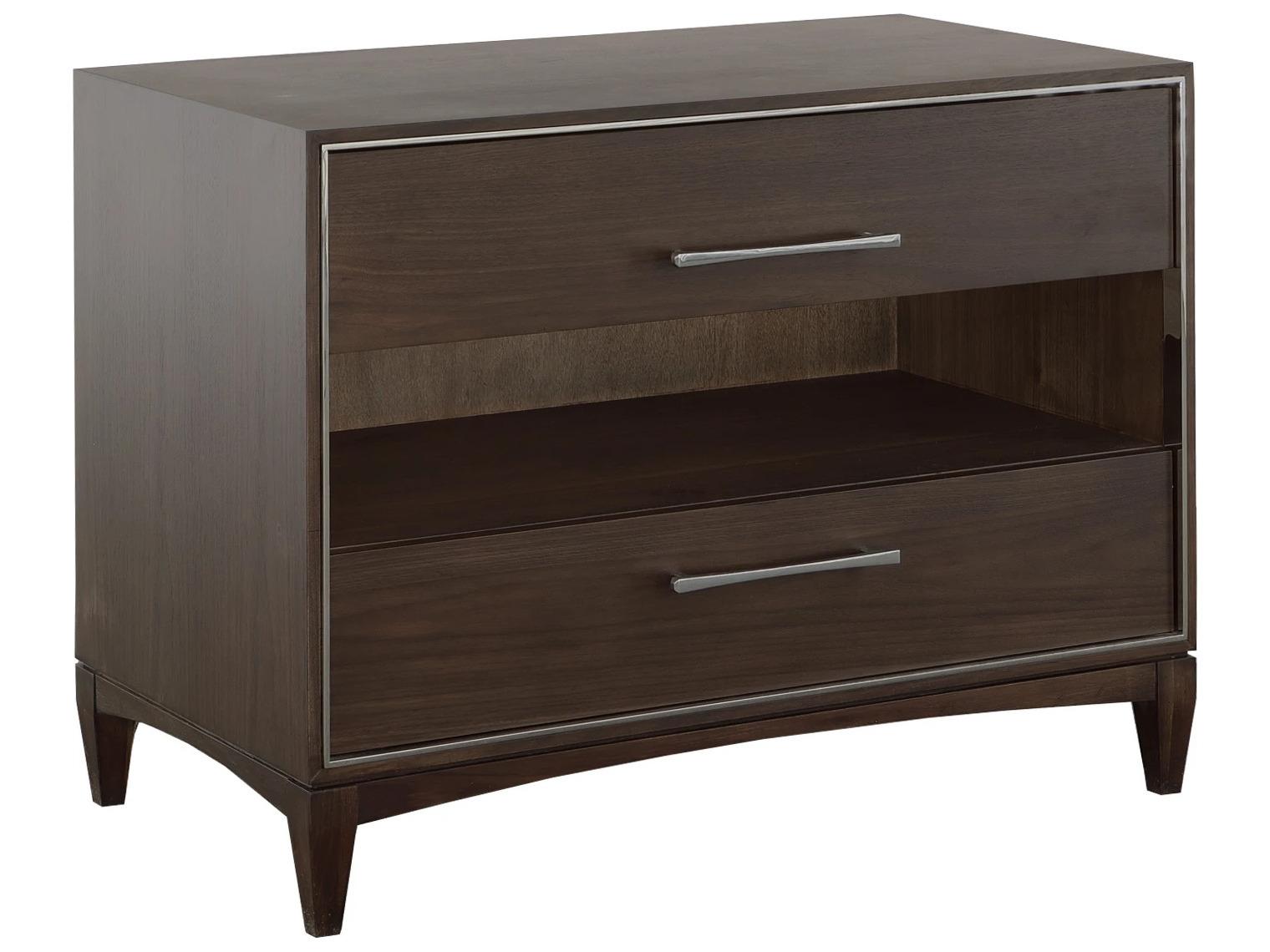 Fairfield Chair Libby Langdon For Fairfield 2-Drawers Brown Walnut Wood Nightstand