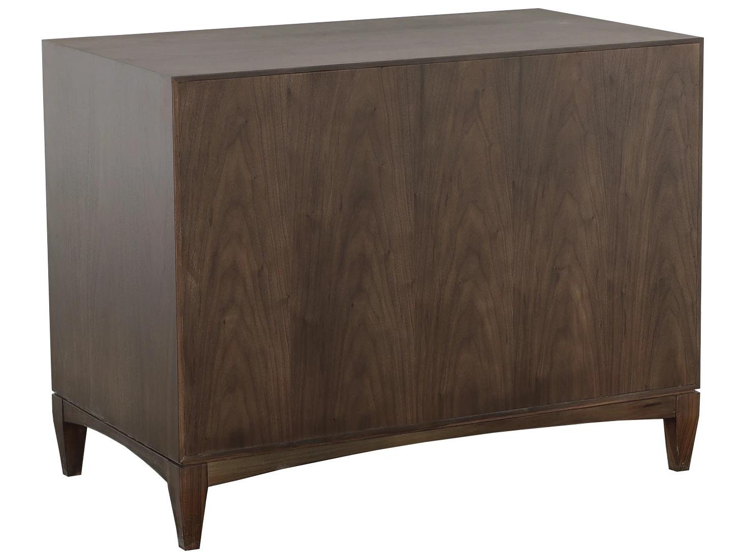 Fairfield Chair Libby Langdon For Fairfield 2-Drawers Brown Walnut Wood Nightstand
