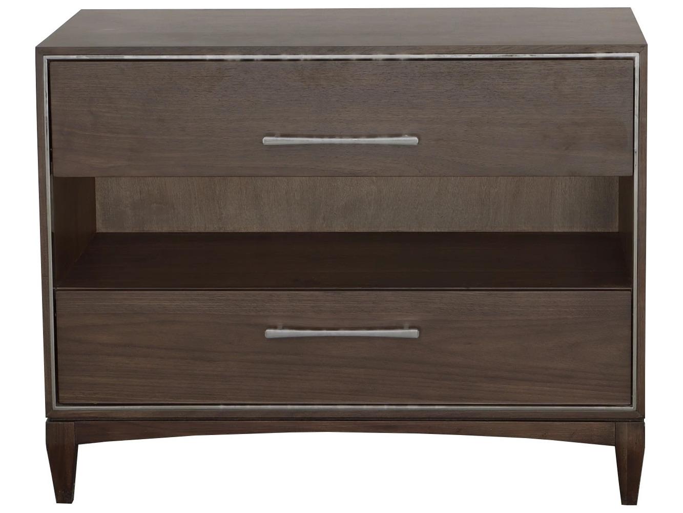 Fairfield Chair Libby Langdon For Fairfield 2-Drawers Brown Walnut Wood Nightstand