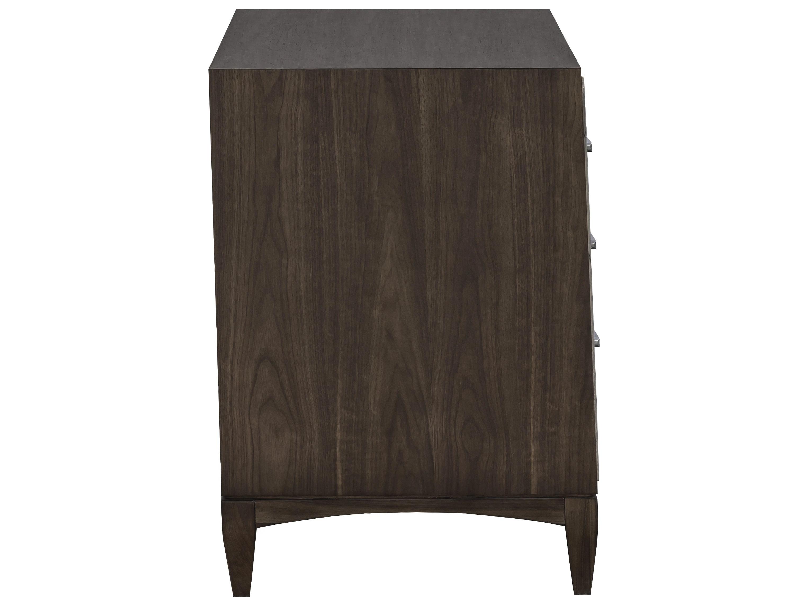 Fairfield Chair Libby Langdon For Fairfield 3-Drawers Brown Walnut Wood Nightstand