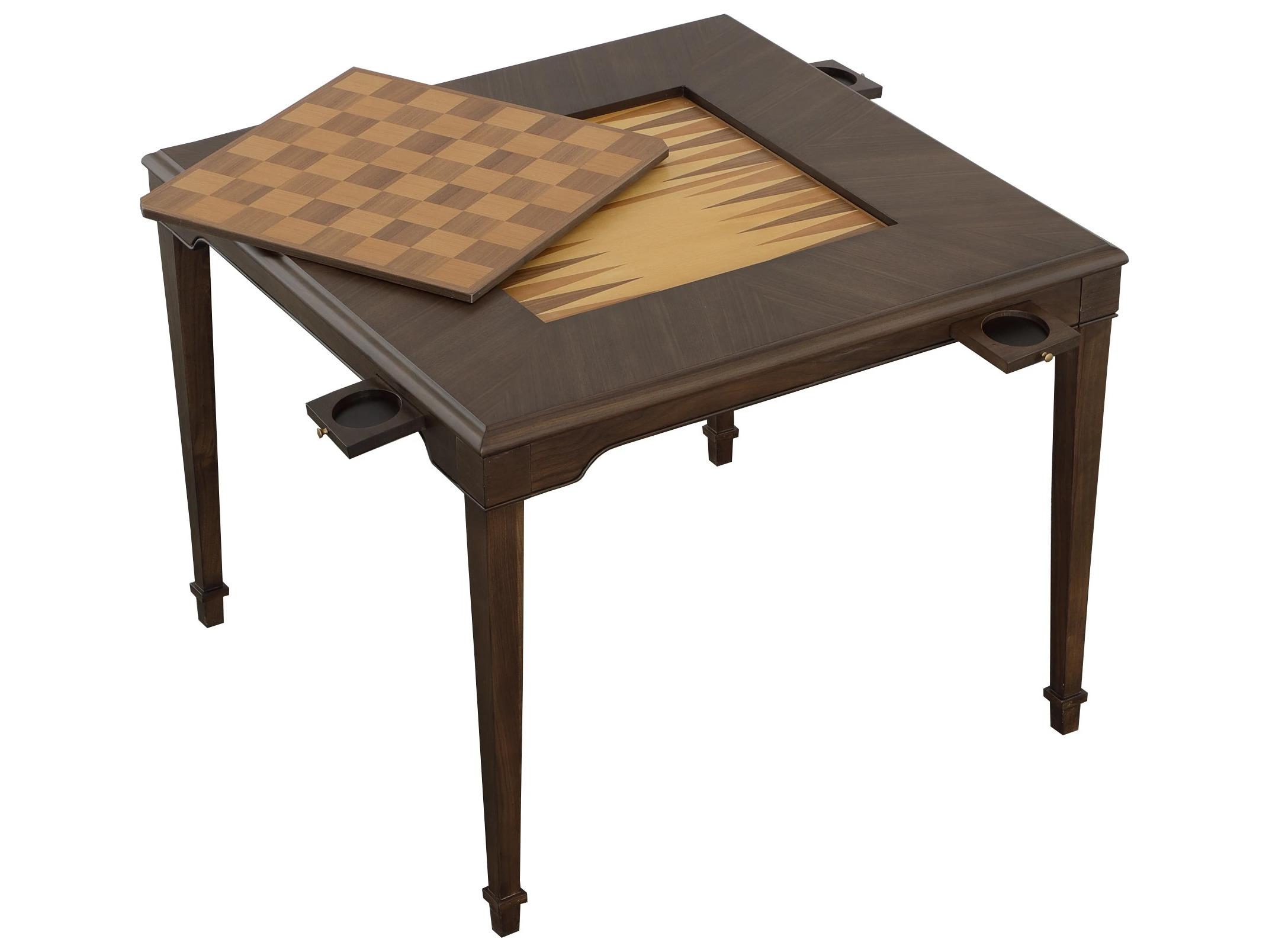 Fairfield Chair Oscar Brown Walnut Wood Game Table
