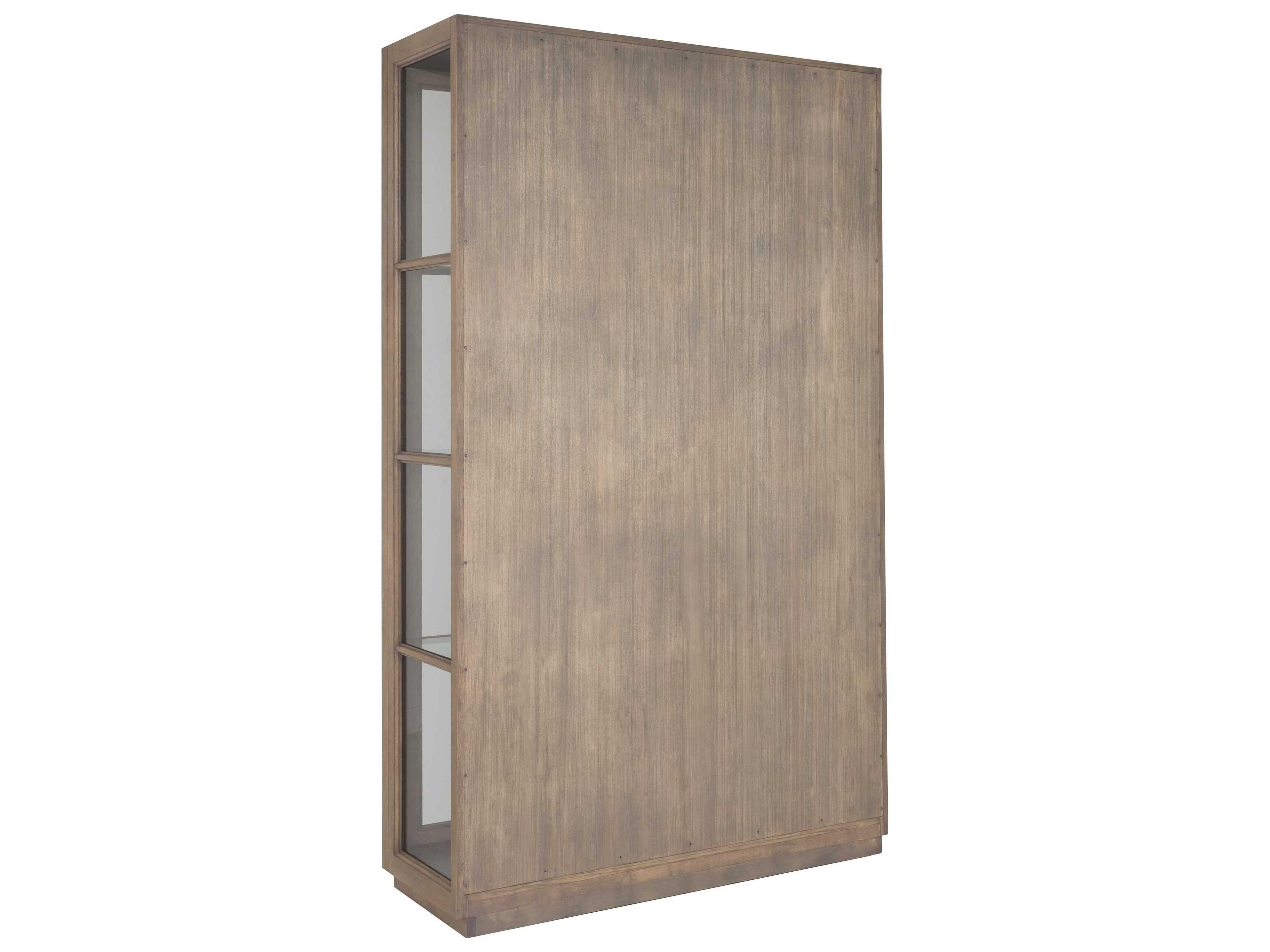 Fairfield Chair Everett Oak Wood Biscotti Mica Display Cabinet