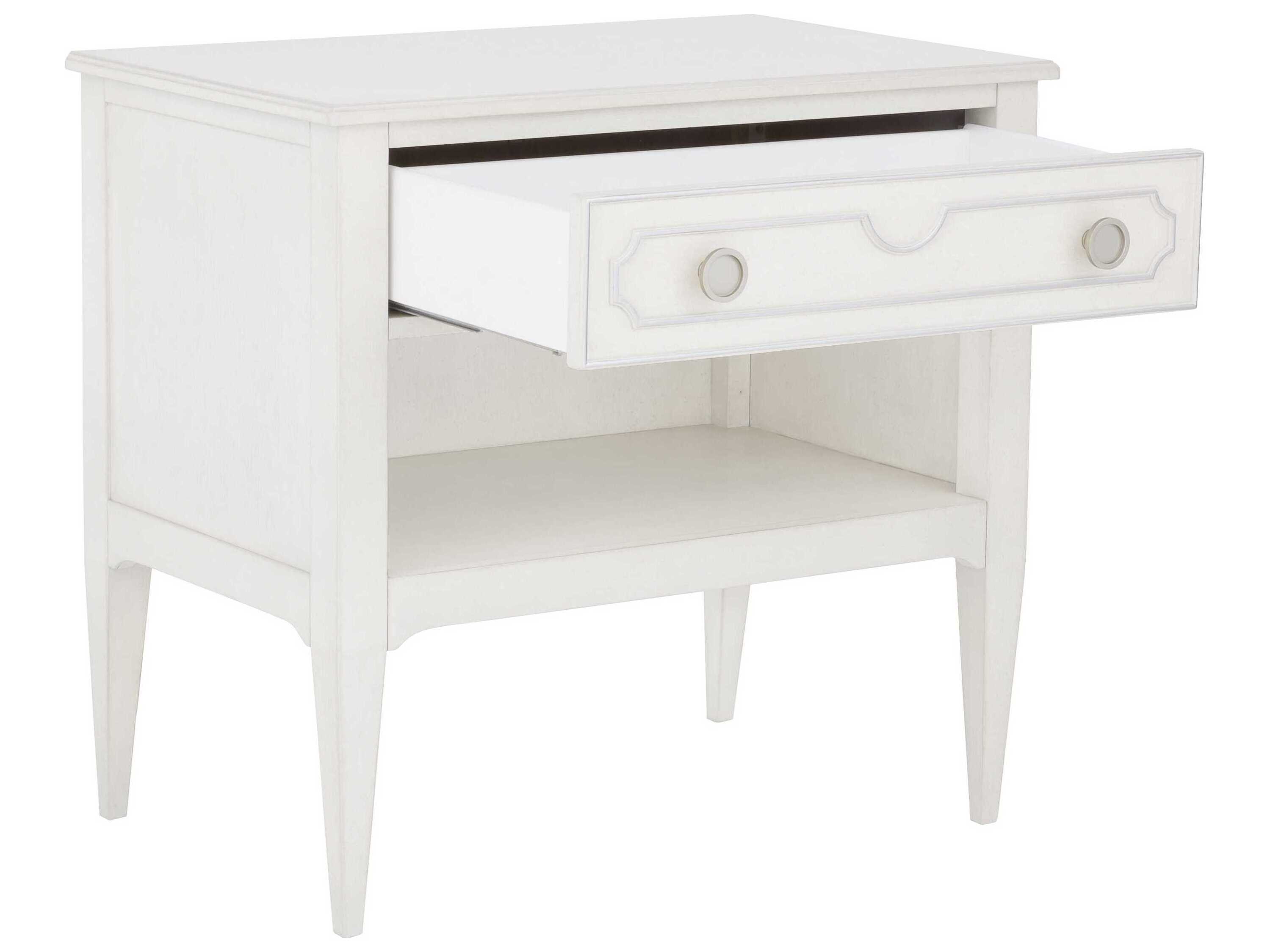 Fairfield Chair Camille 1-Drawer White Walnut Wood Nightstand