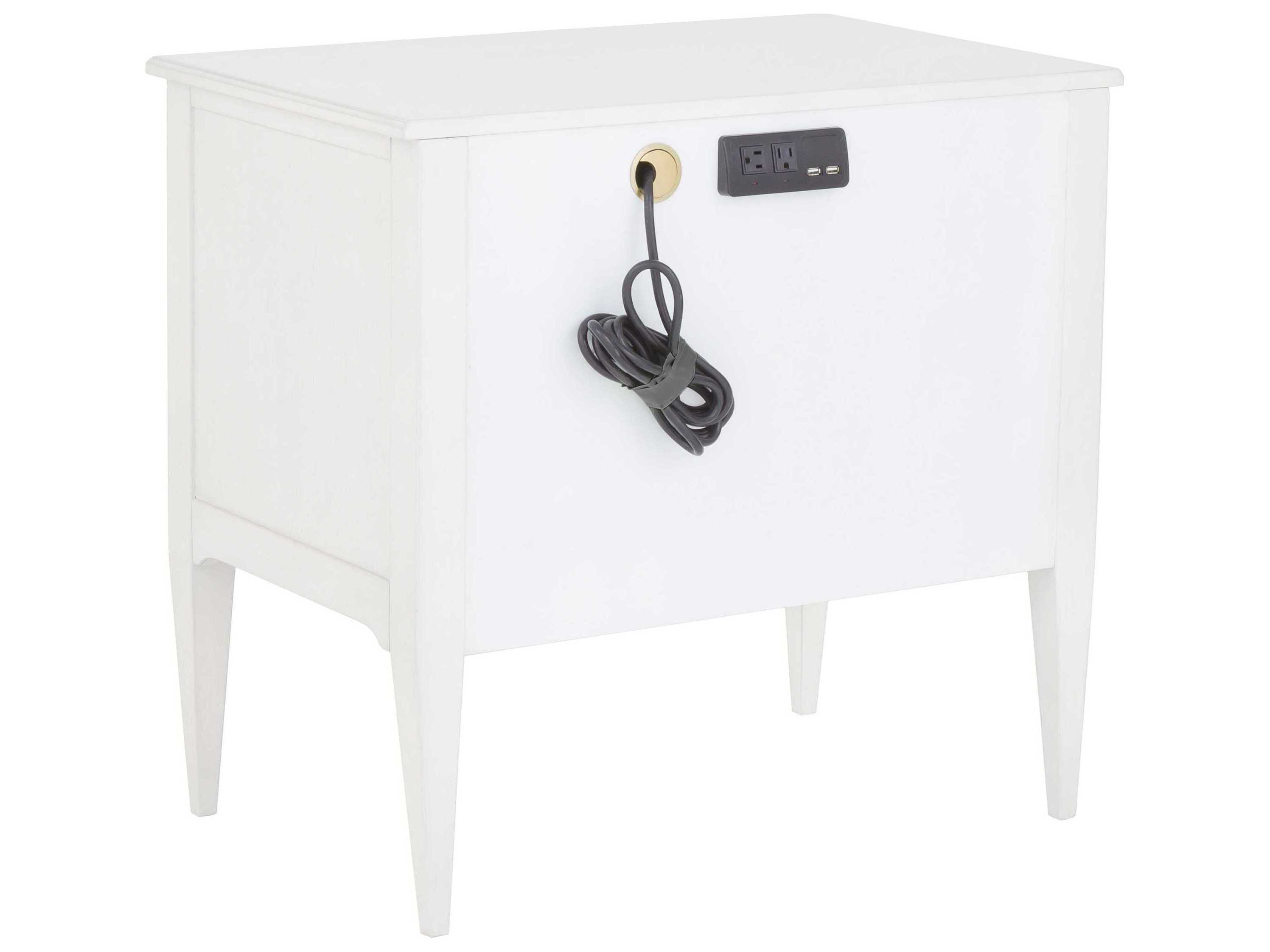 Fairfield Chair Camille 1-Drawer White Walnut Wood Nightstand