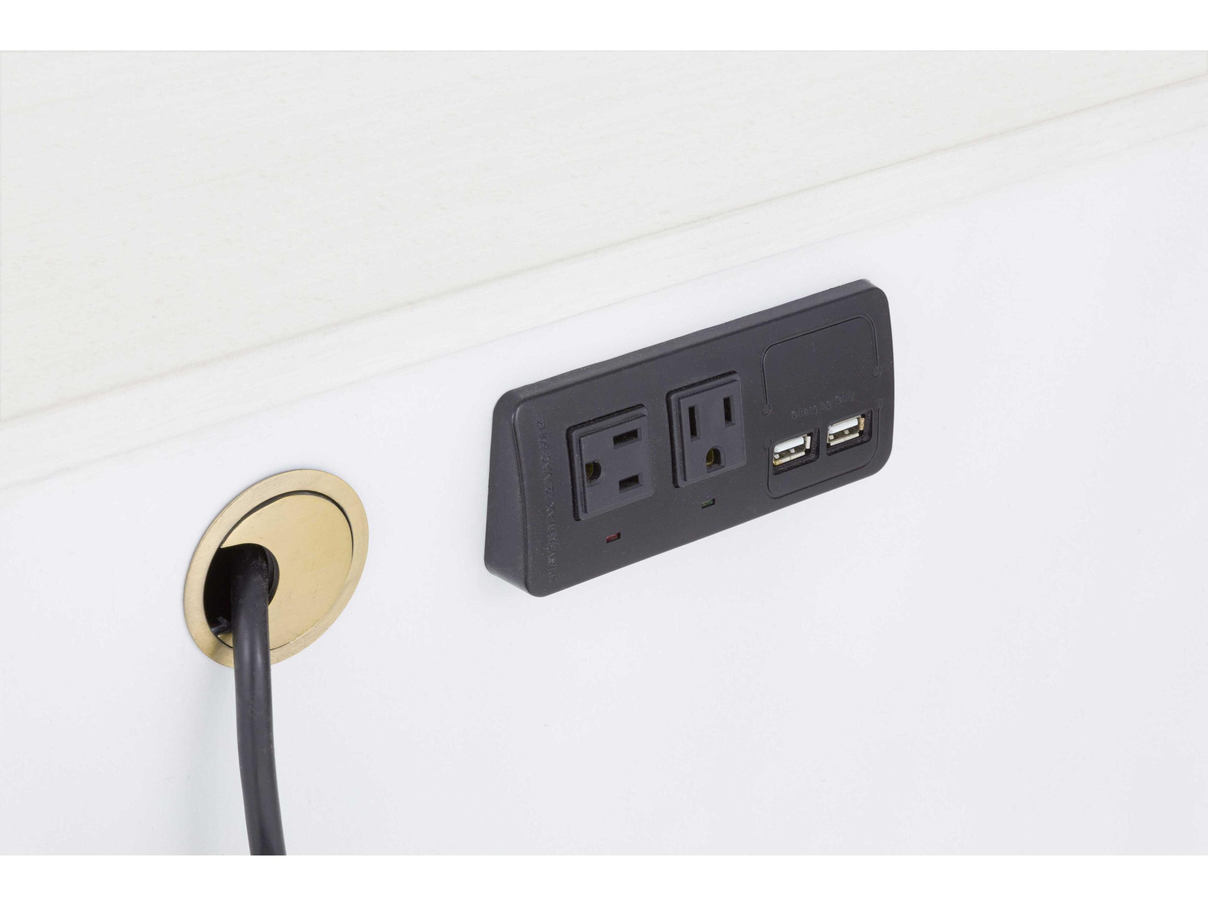 Fairfield Chair Camille 1-Drawer White Walnut Wood Nightstand