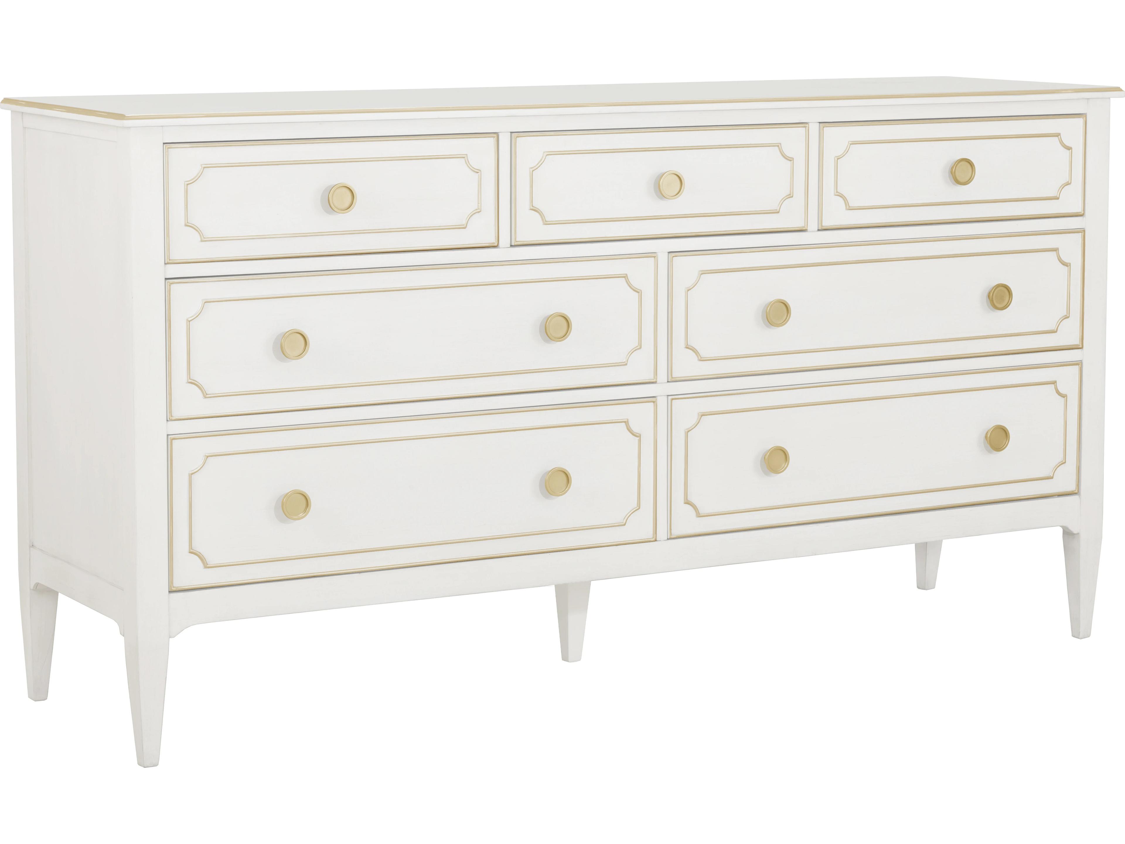 Fairfield Chair Camille 7-Drawers White Rubberwood Double Dresser
