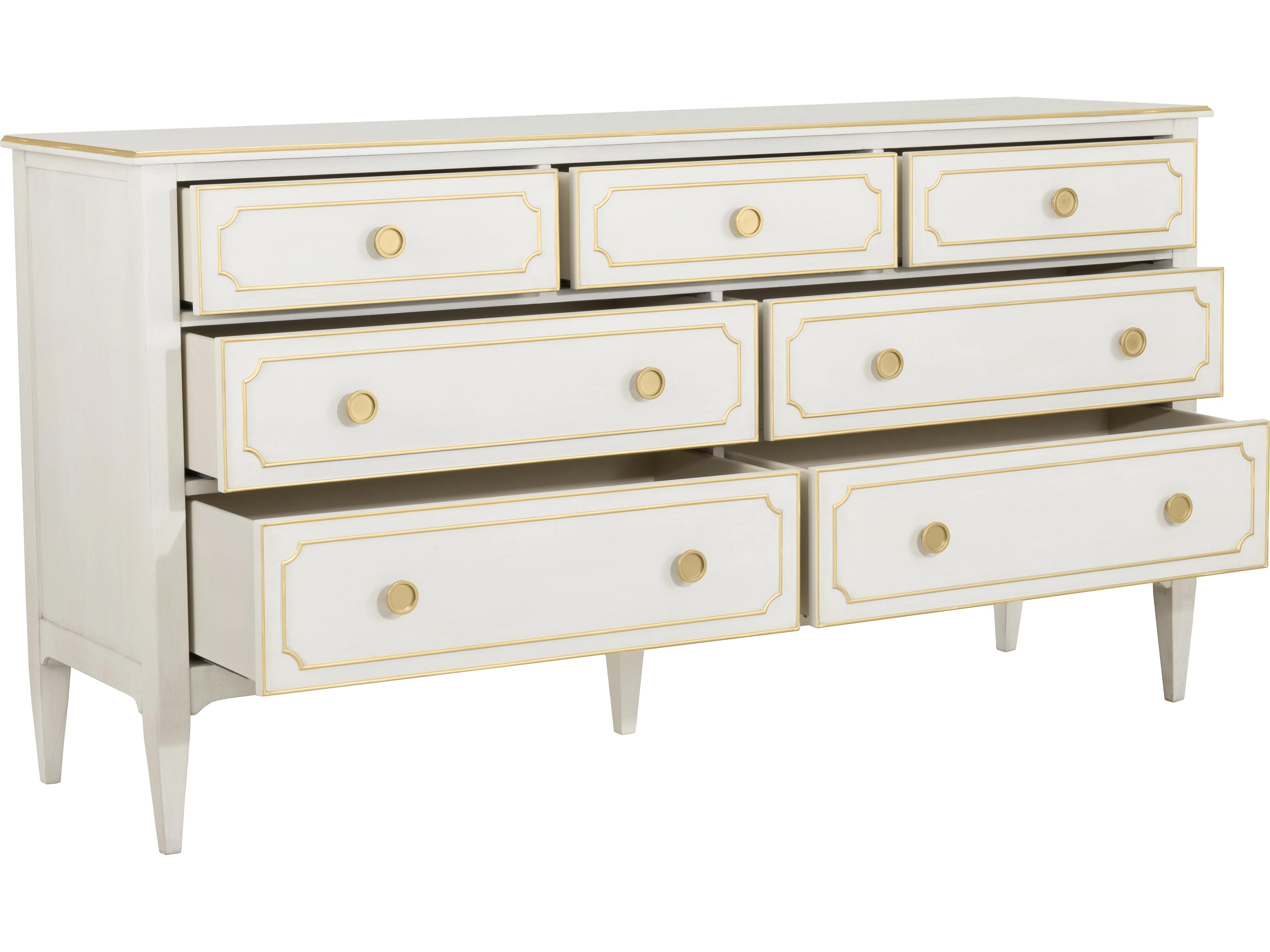 Fairfield Chair Camille 7-Drawers White Rubberwood Double Dresser