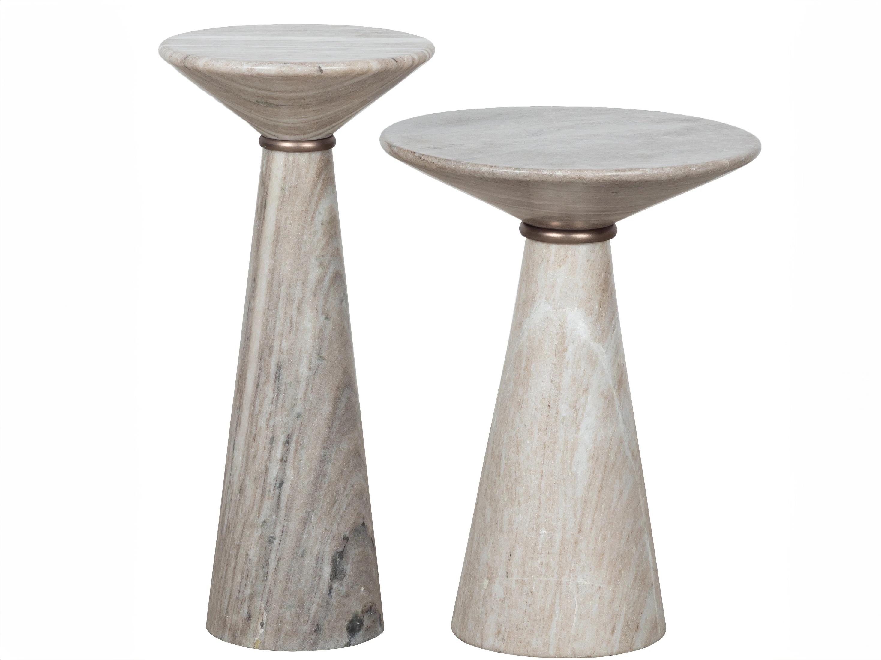 Fairfield Chair Sundries Rivers Round Marble Bronze Warm Grey Stone Drink Table