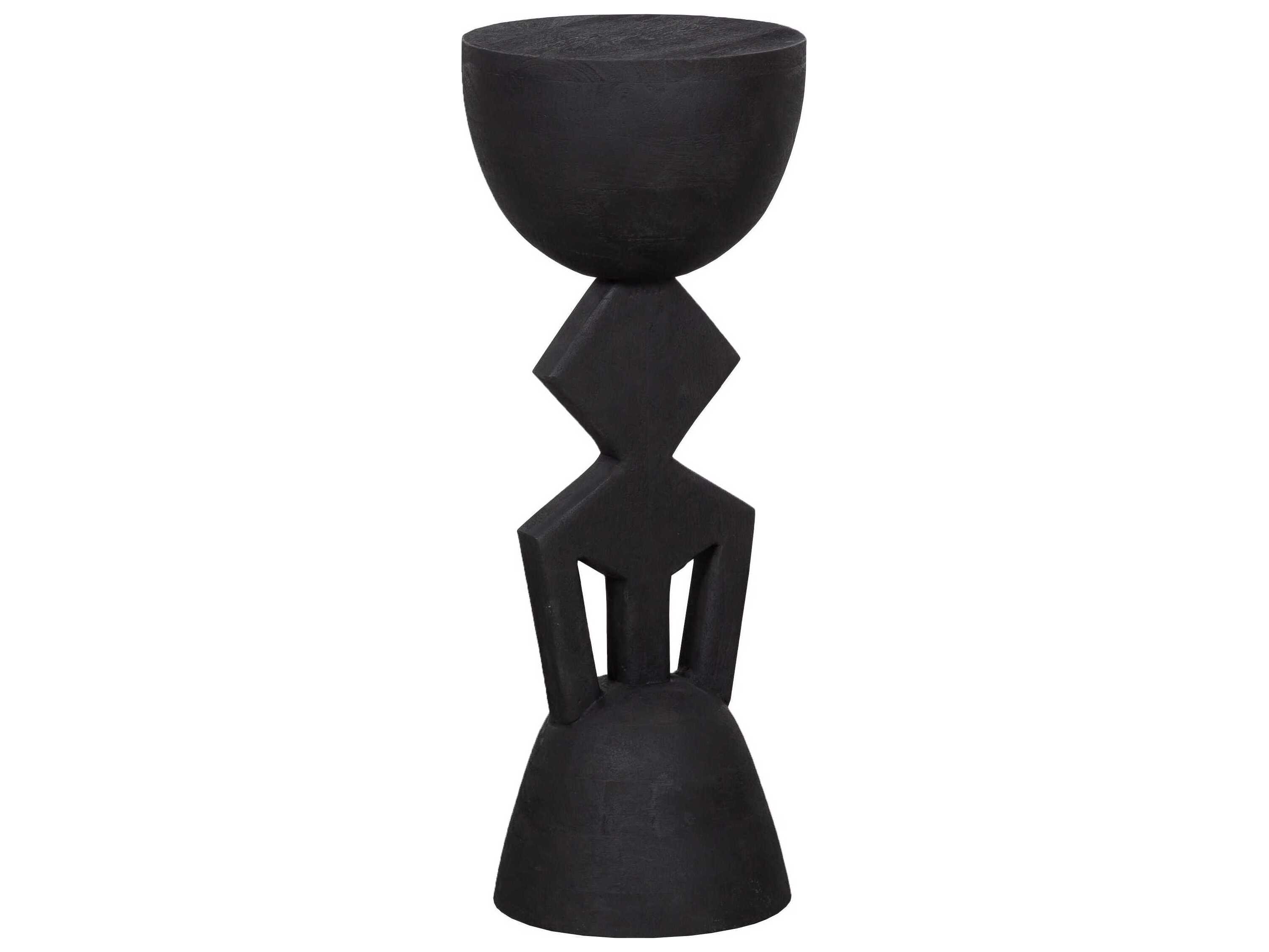 Fairfield Chair Sundries Eden Round Wood Sandblasted Black Drink Table