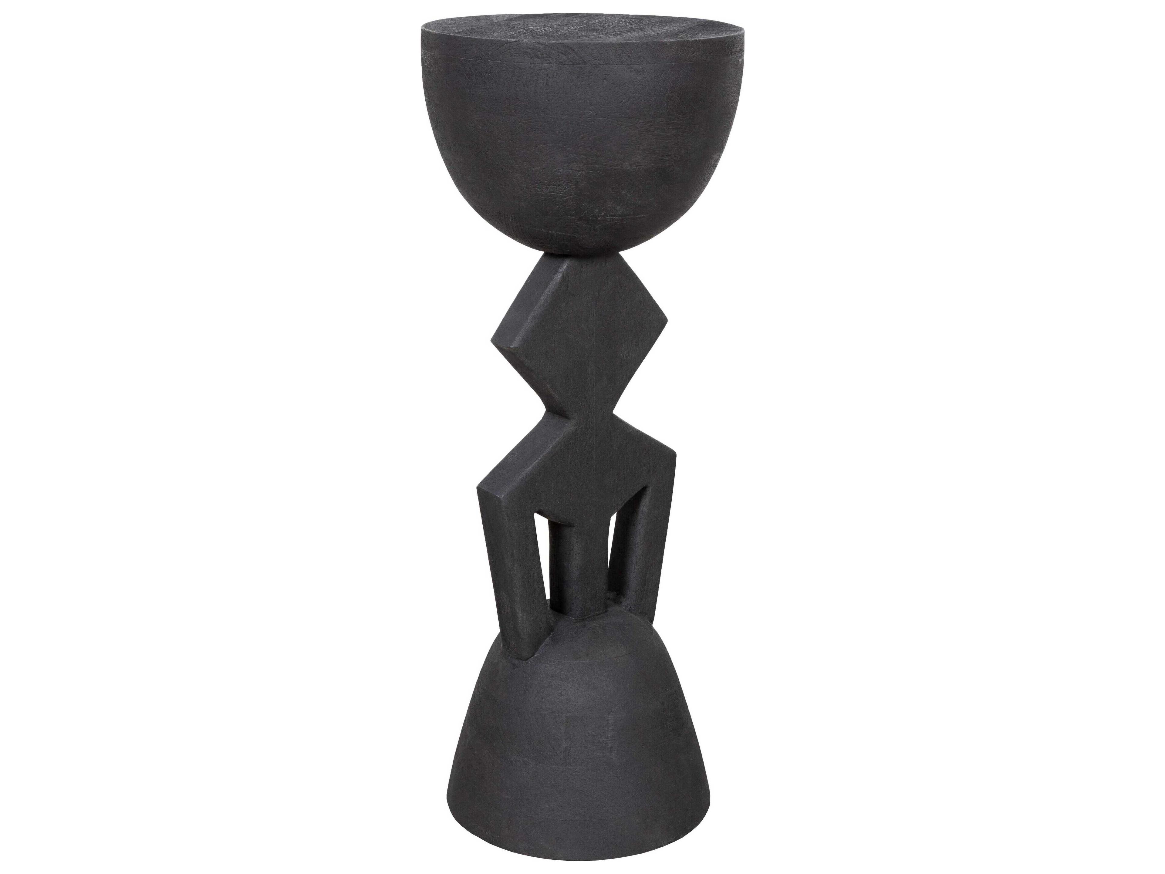 Fairfield Chair Sundries Eden Round Wood Sandblasted Black Drink Table