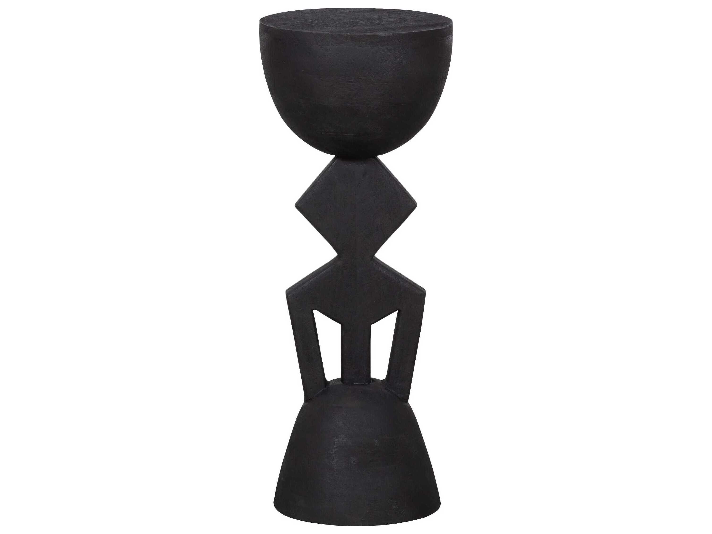 Fairfield Chair Sundries Eden Round Wood Sandblasted Black Drink Table