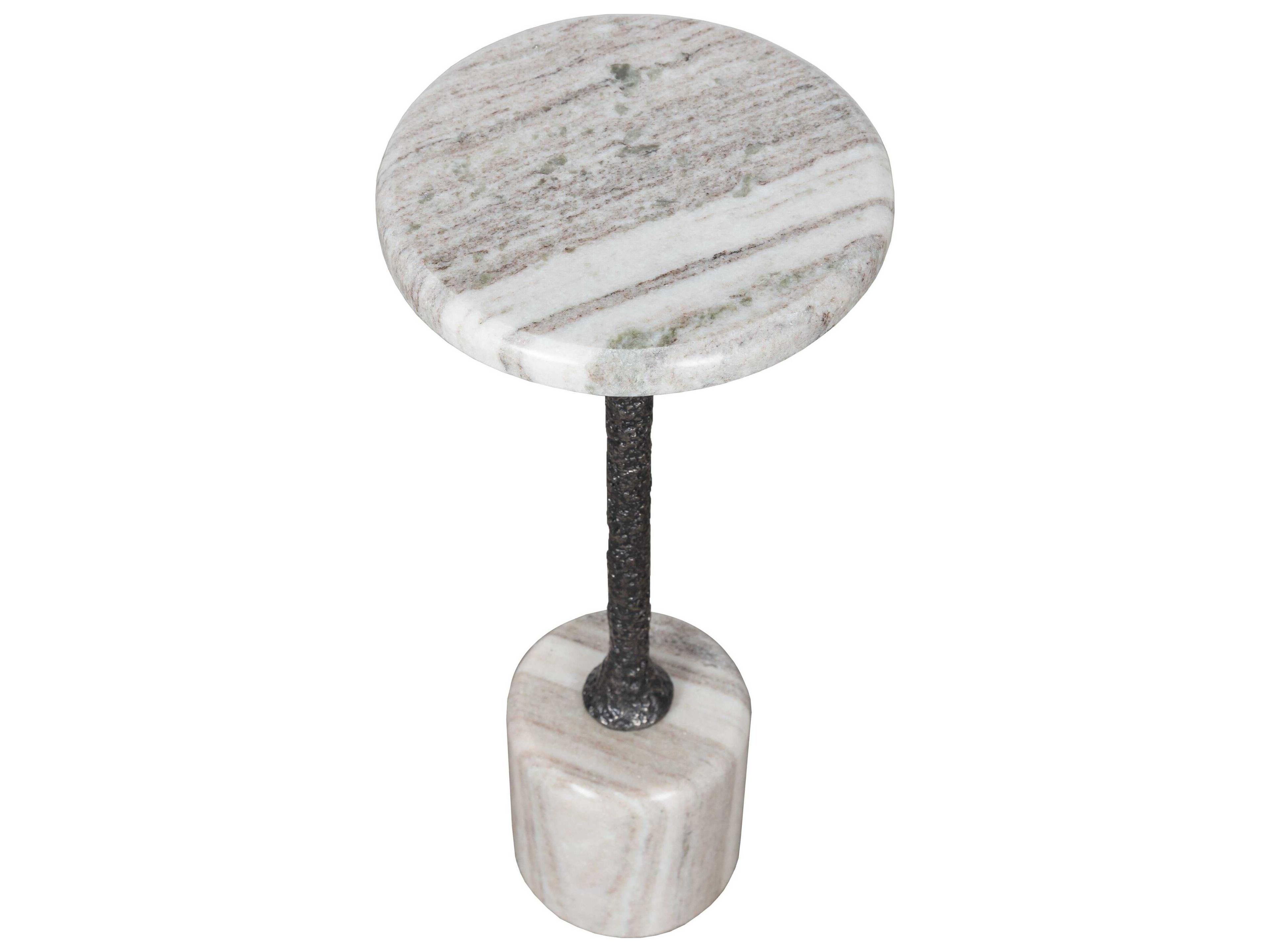 Fairfield Chair Sundries Fleur Round Marble Rustic Black Drink Table